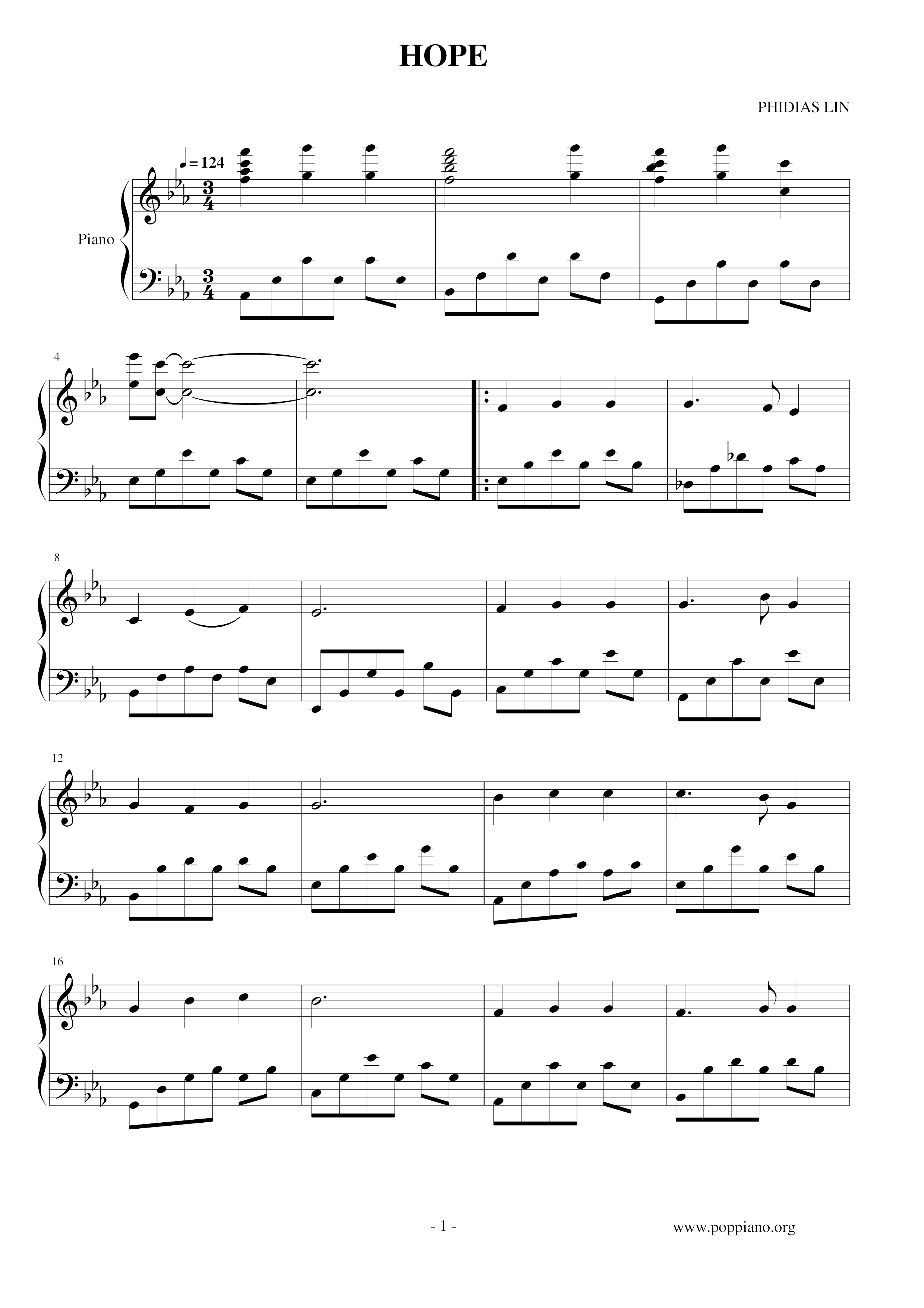 Hopeピアノ譜