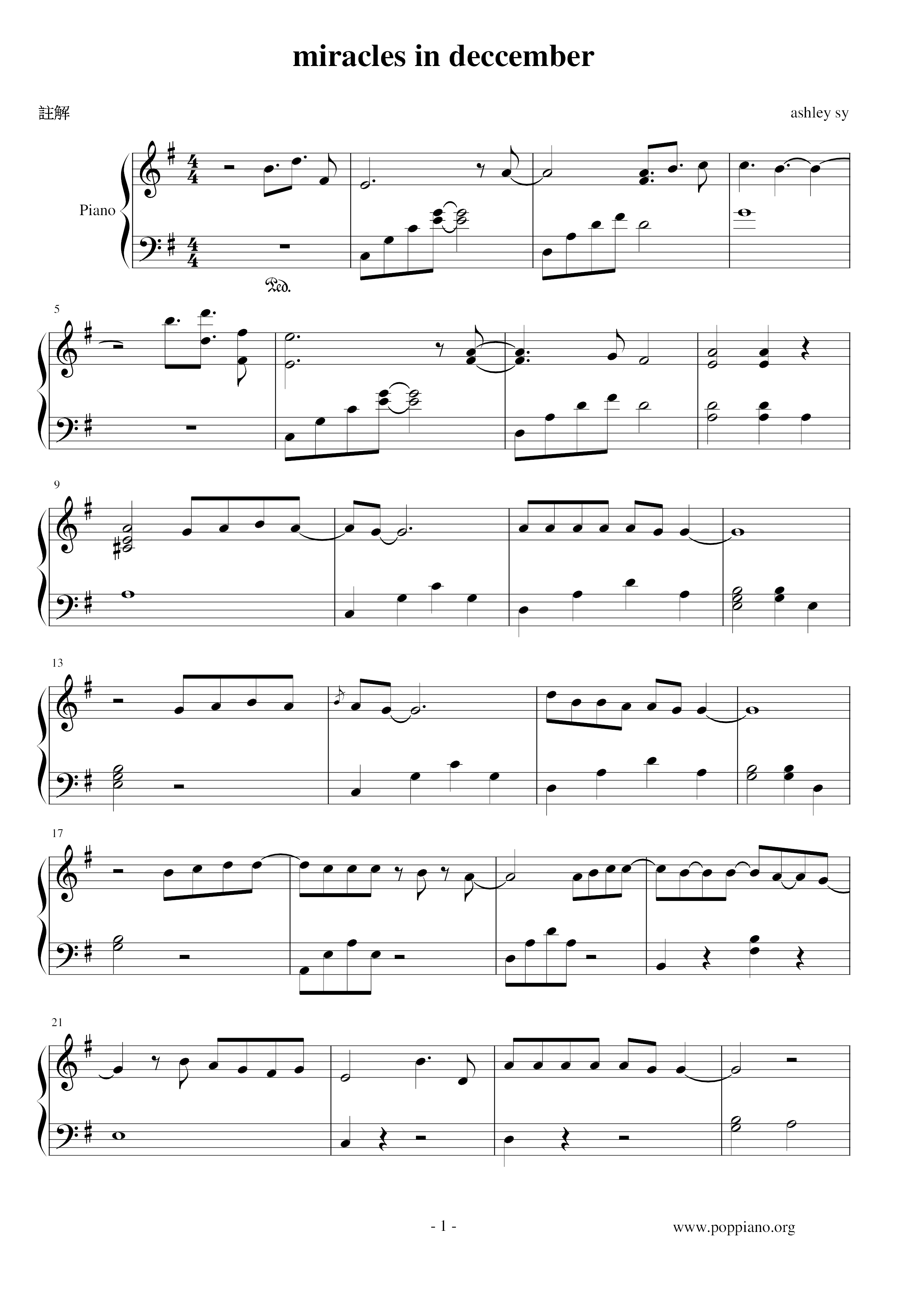 Miracle In December Score