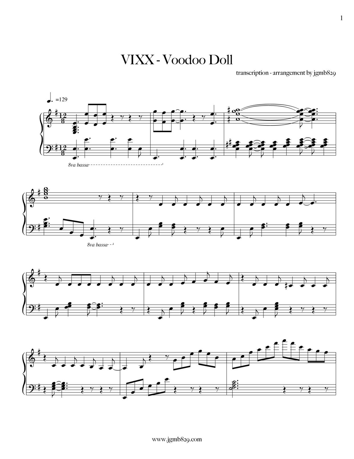 Voodoo Dollピアノ譜
