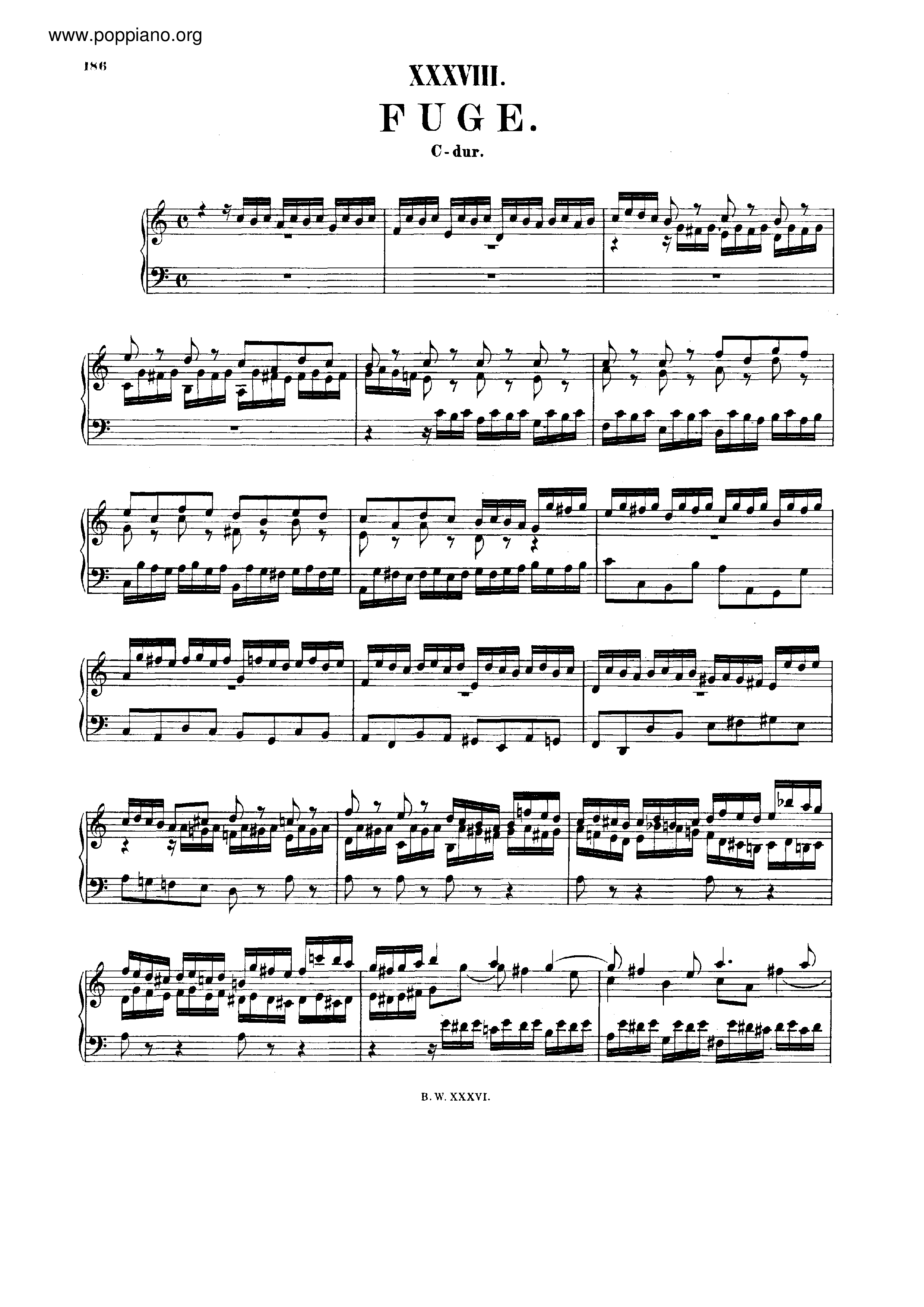 Fugue in C major, BWV 953ピアノ譜