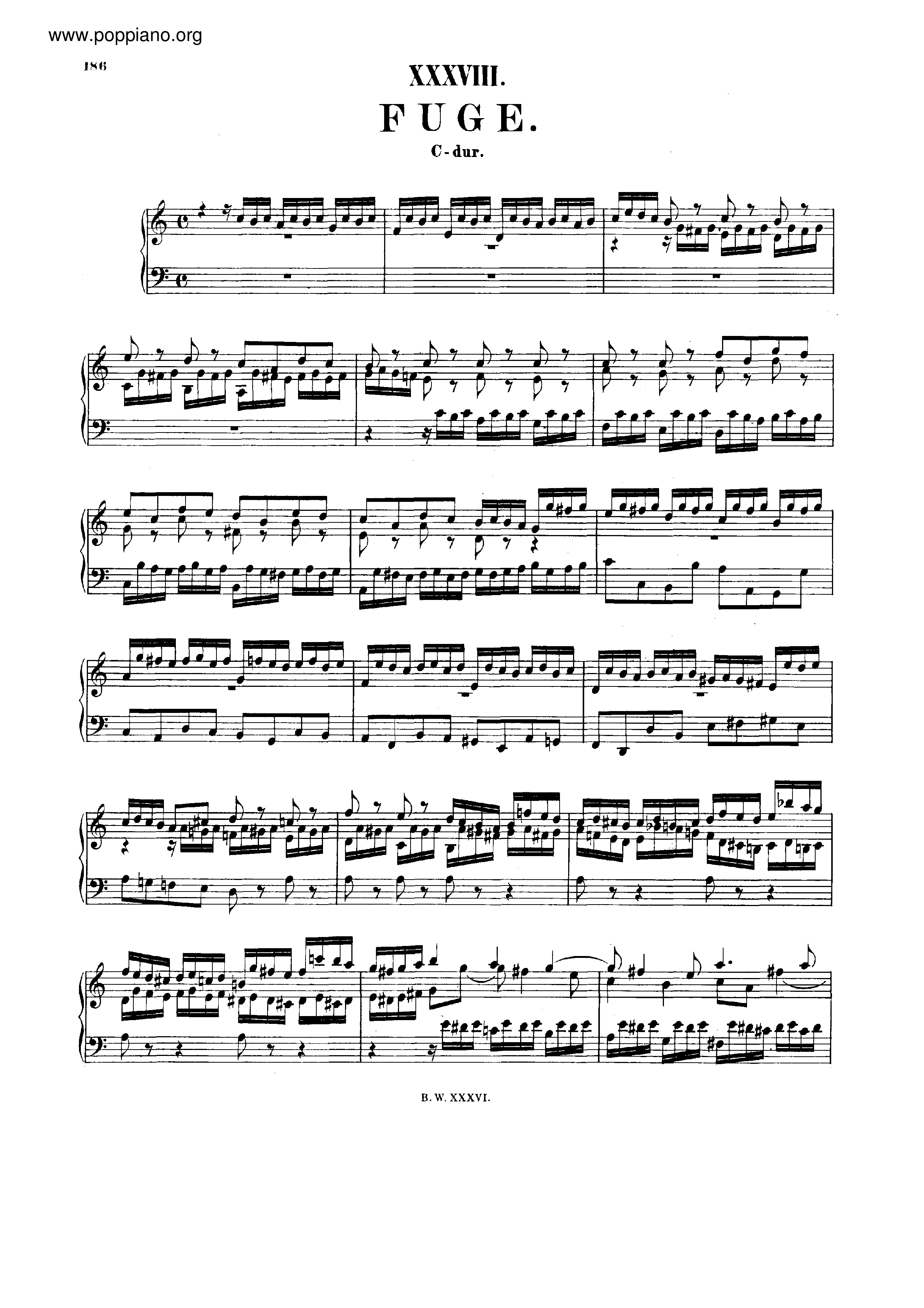 Bach-Fugue in C major, BWV 953 Sheet Music pdf, - Free Score Download ★