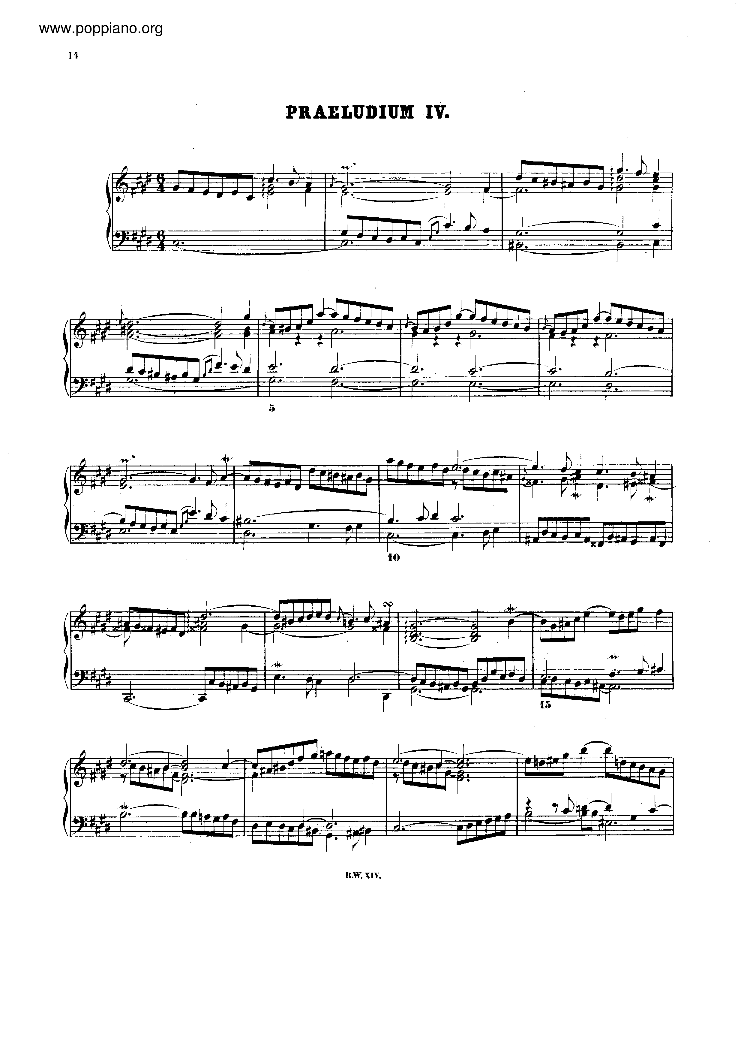 Prelude and Fugue No.4 c# minor, BWV 849ピアノ譜