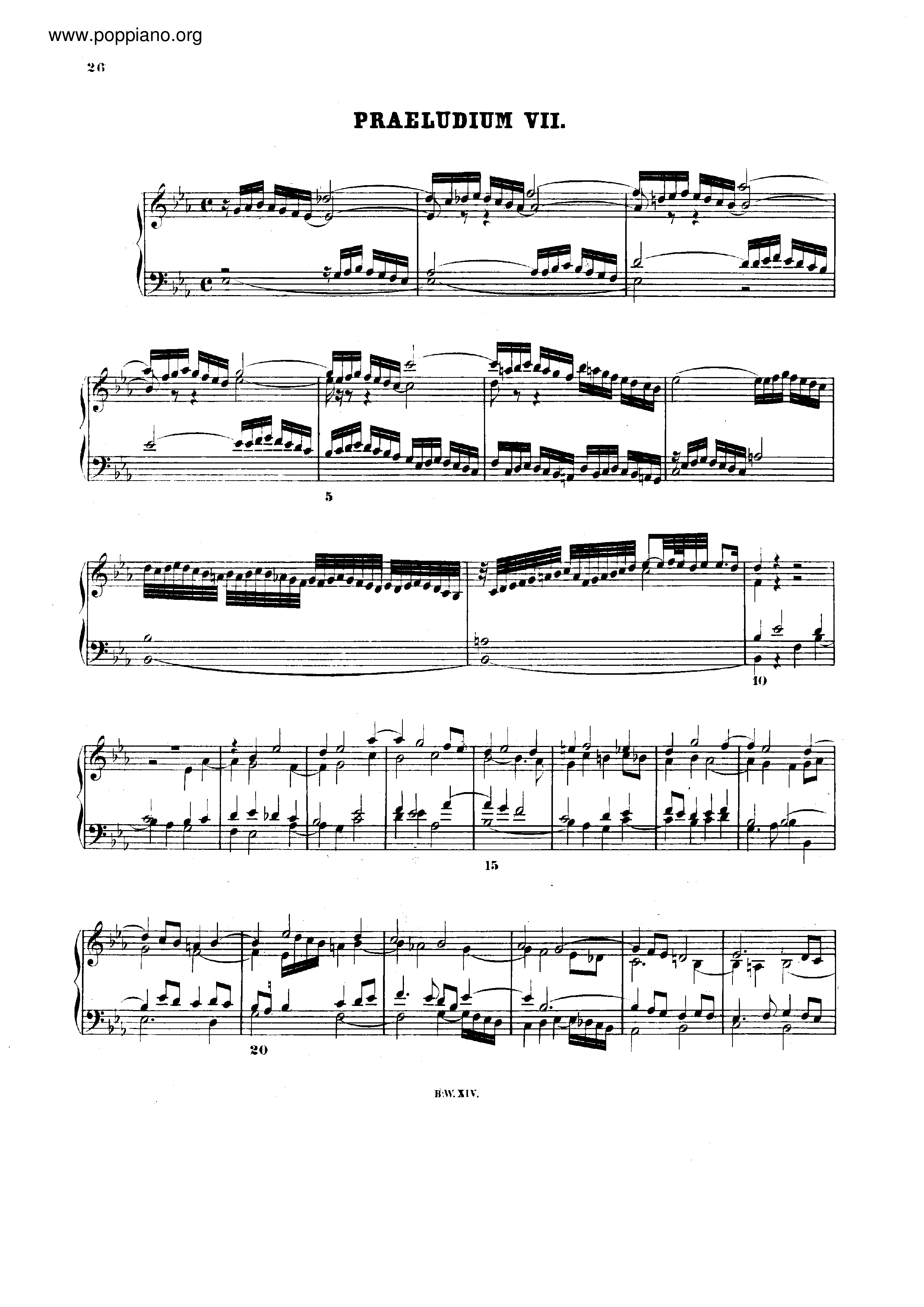 Prelude and Fugue No.7 Eb major, BWV 852 Score
