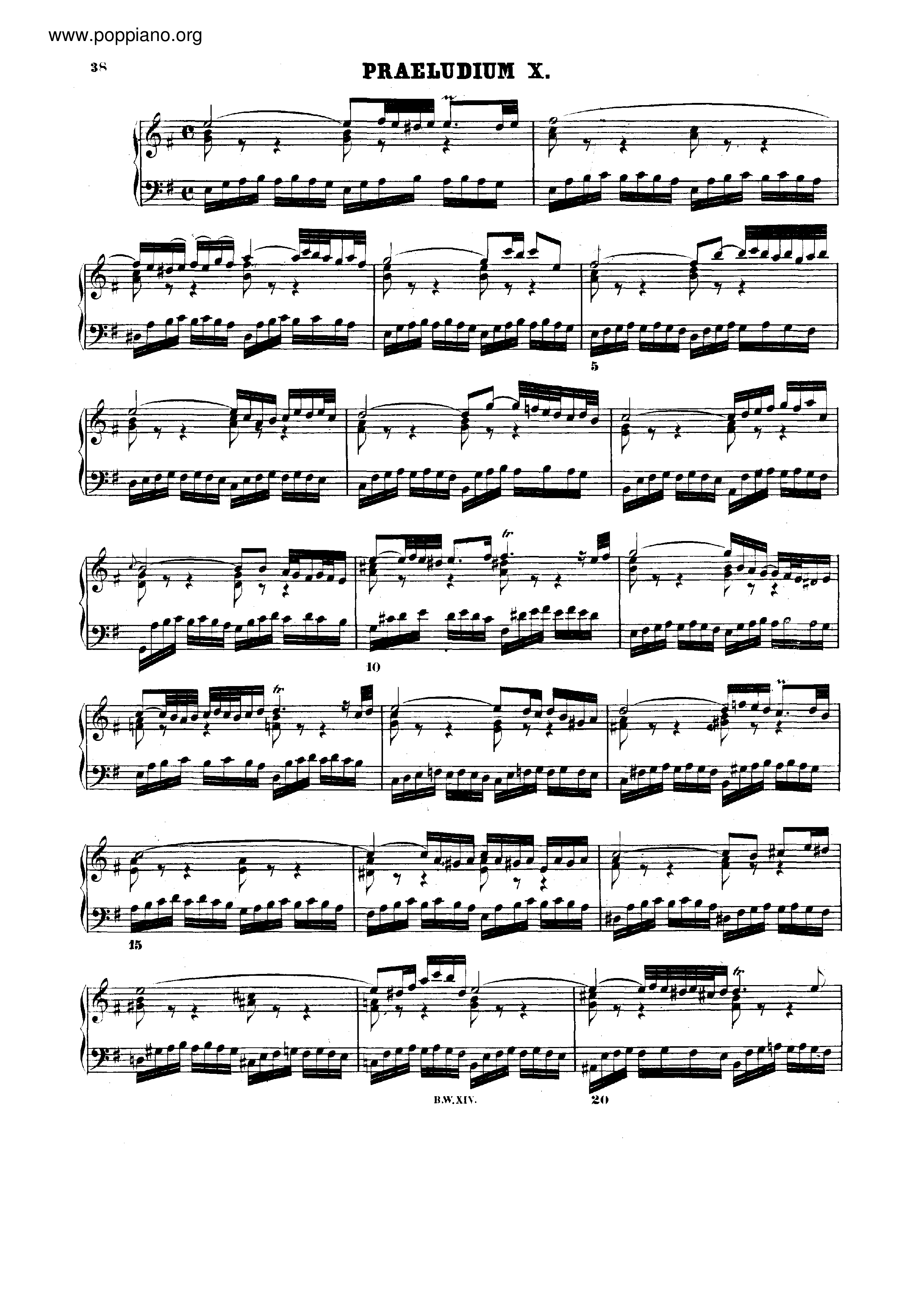 Prelude and Fugue No.10 e minor, BWV 855 Score