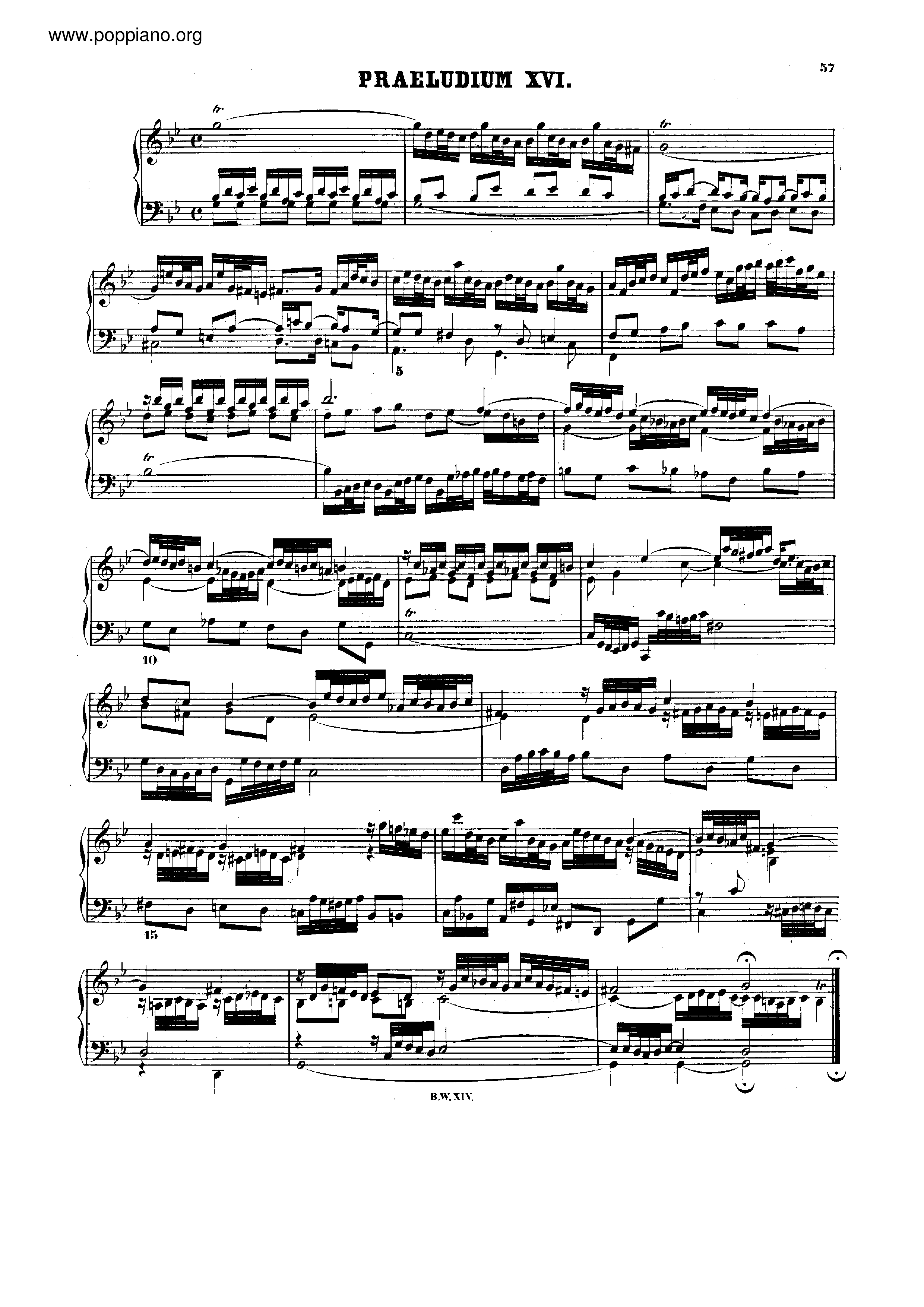 Prelude and Fugue No.16 g minor, BWV 861ピアノ譜