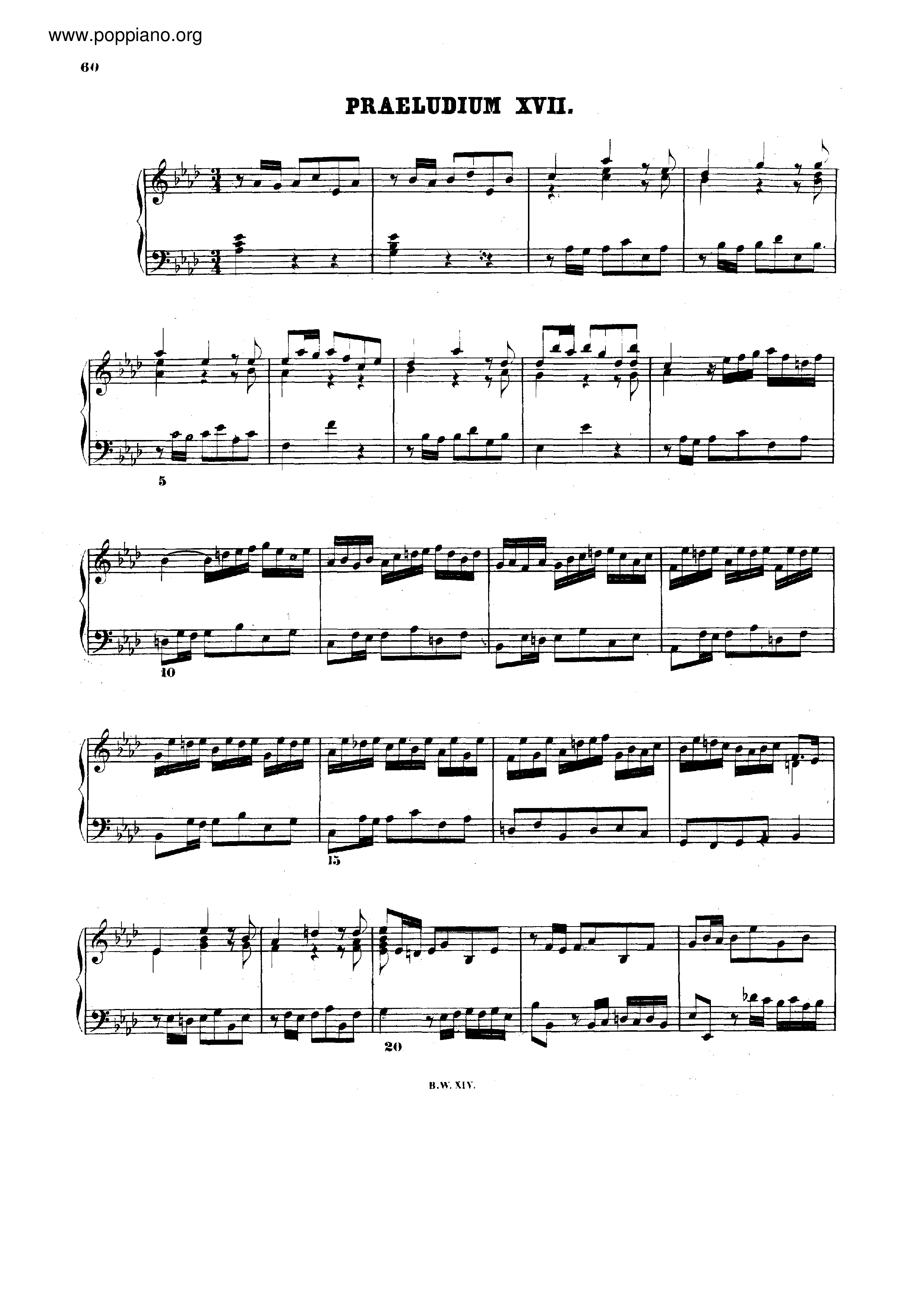 Prelude and Fugue No.17 Ab major, BWV 862琴谱