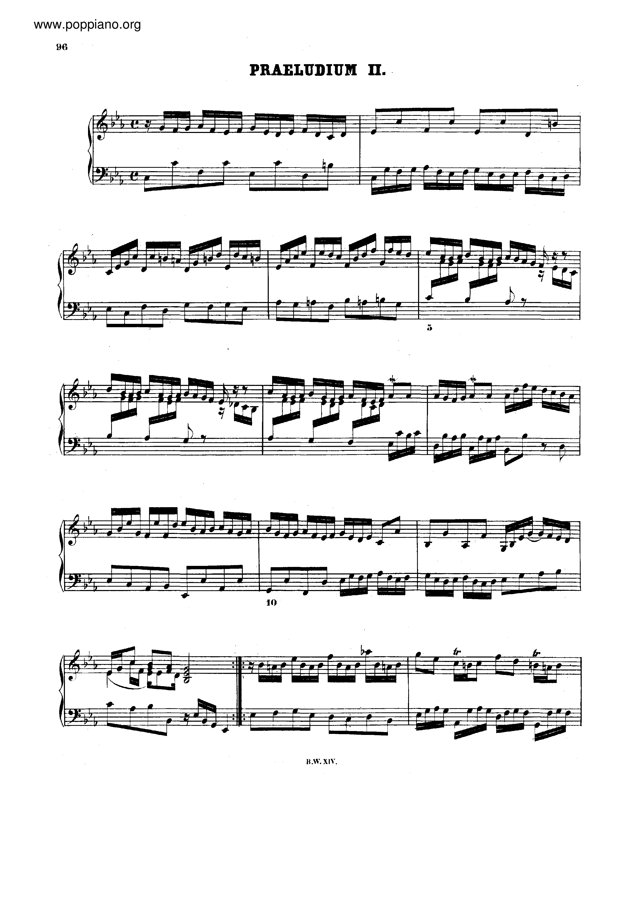 Prelude and Fugue No.2 c minor, BWV 871琴谱
