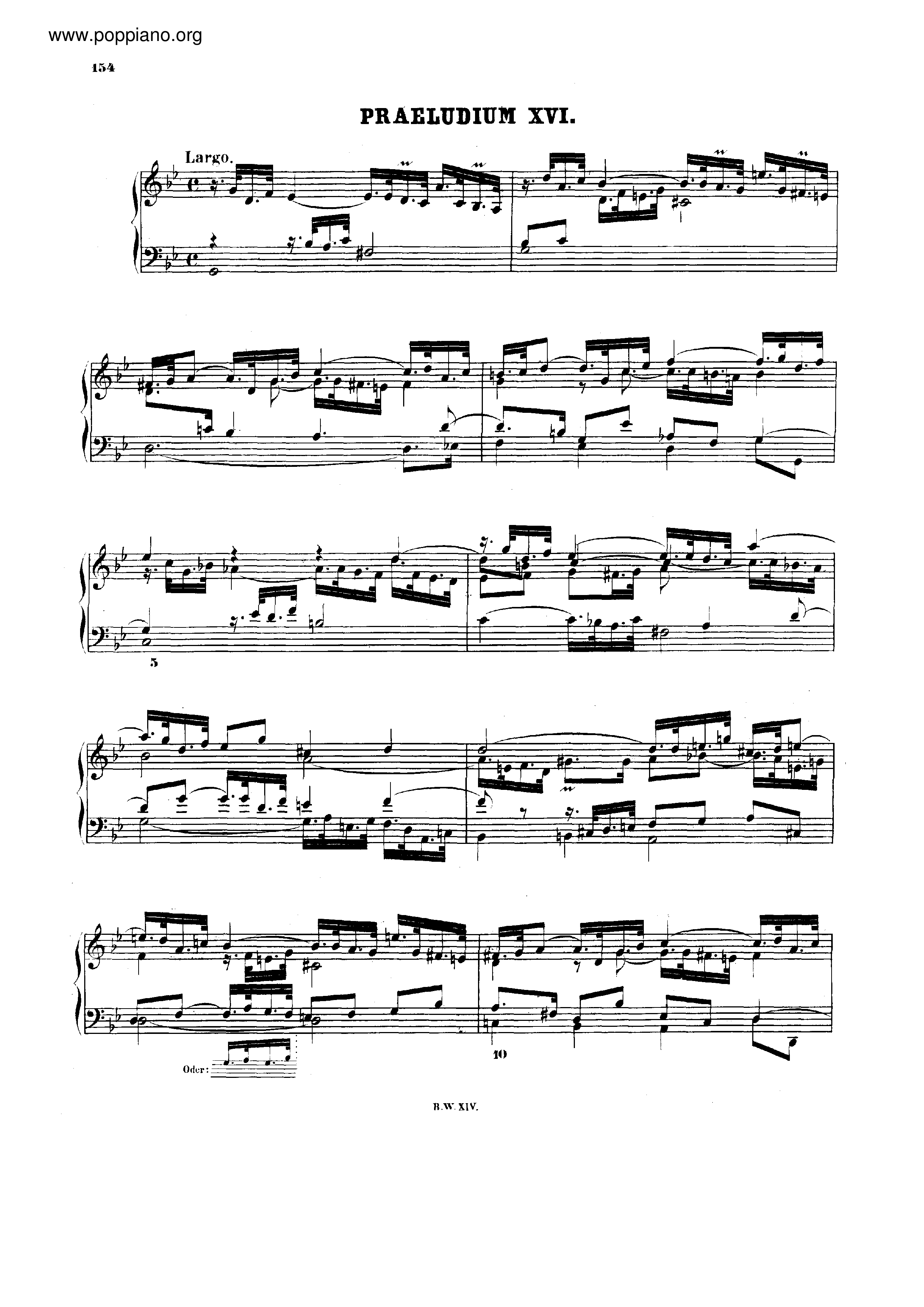 Prelude and Fugue No.16 g minor, BWV 885ピアノ譜