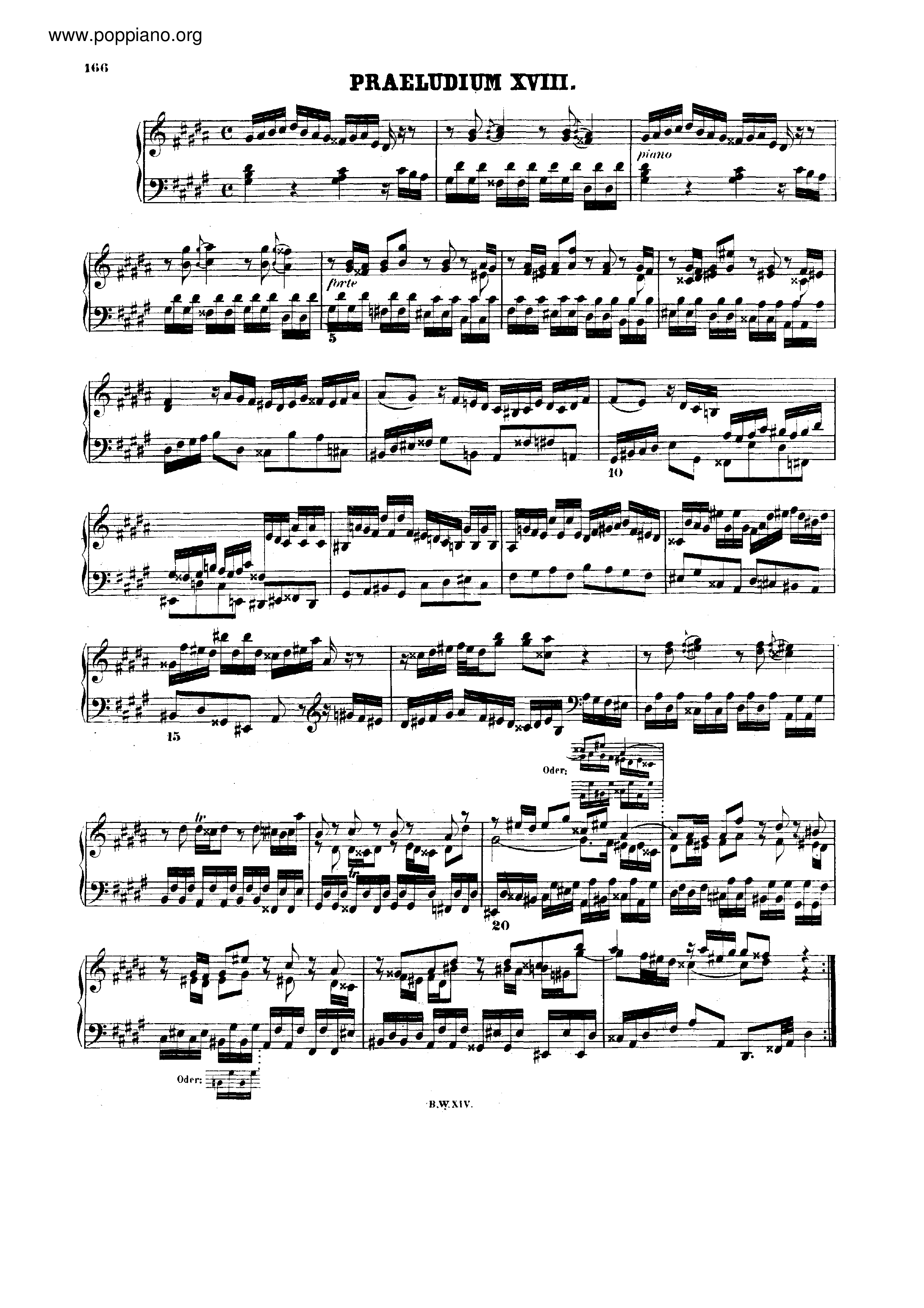 Prelude and Fugue No.18 g# minor, BWV 887 Score