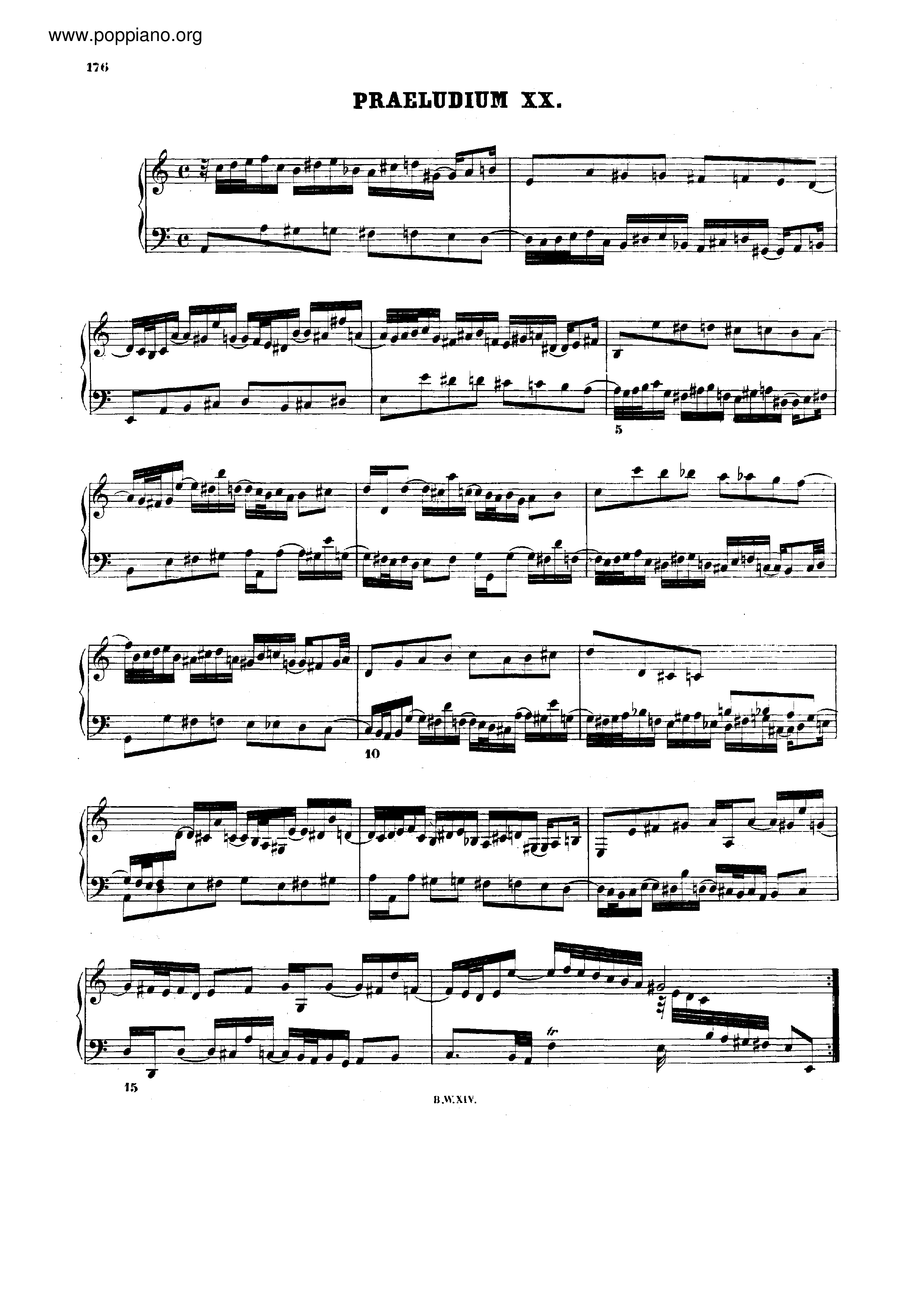 Prelude and Fugue No.20 a minor, BWV 889 Score