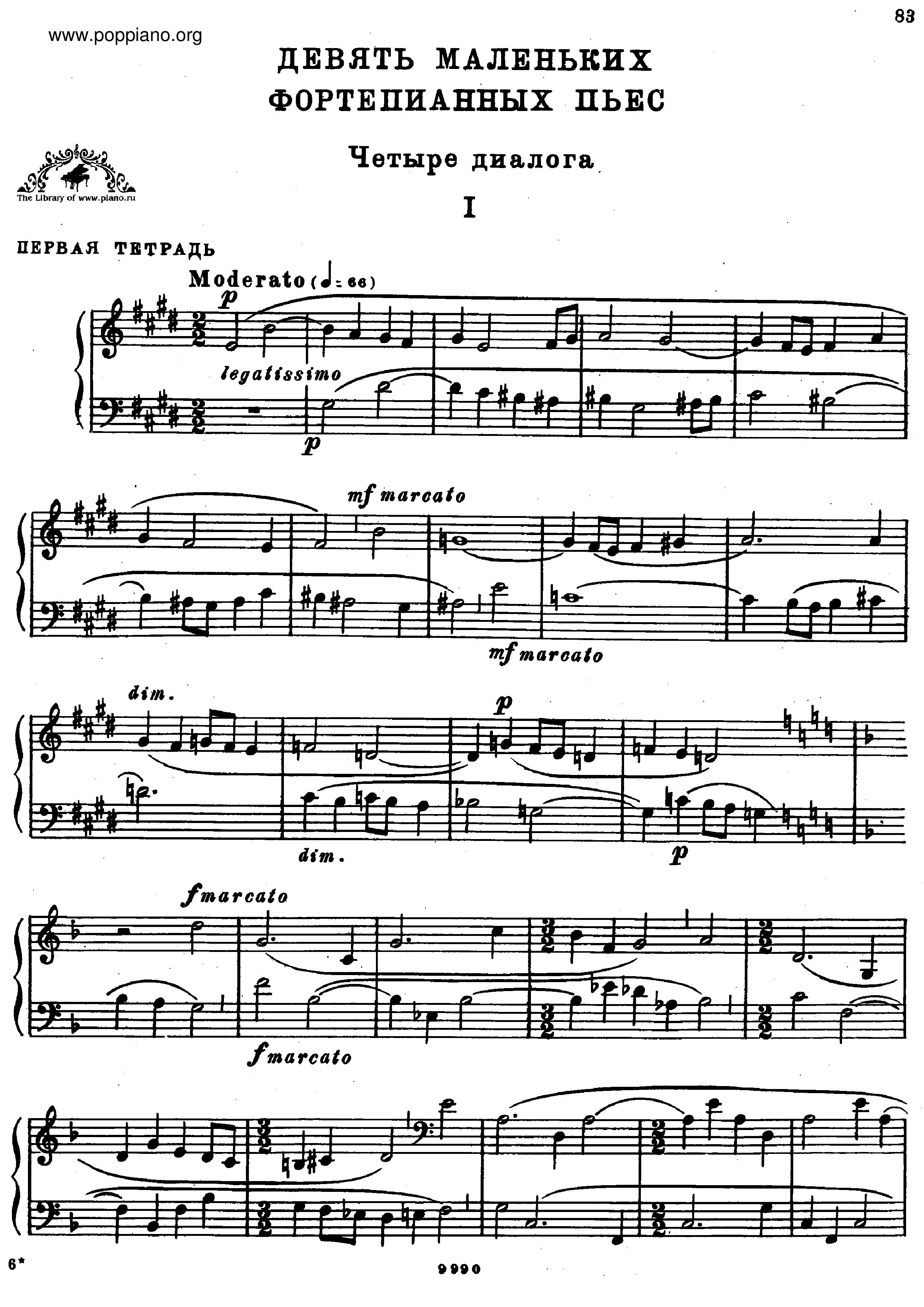 Little Pieces for Piano, Sz.82 Score