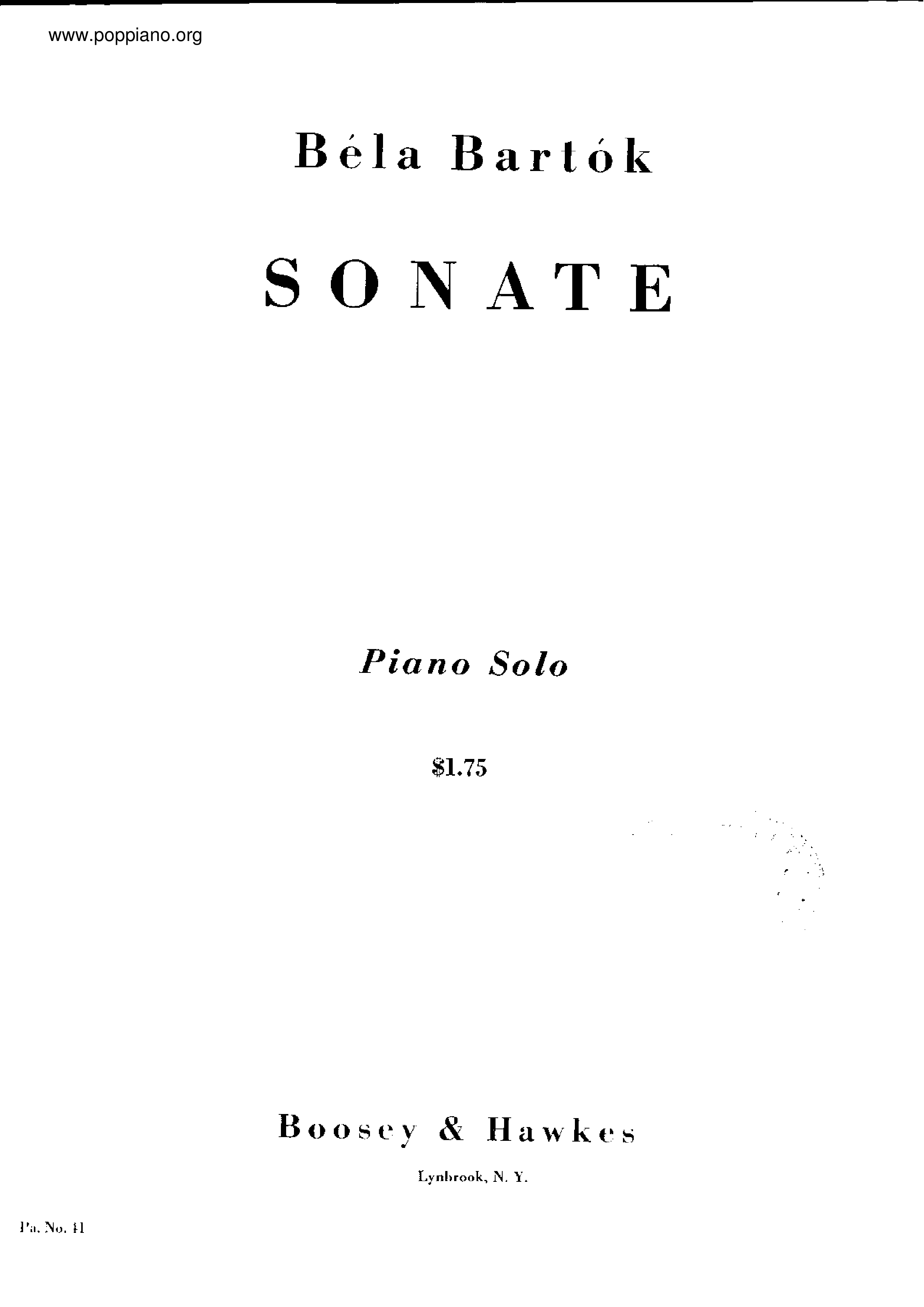 Piano Sonata, Sz.80琴譜