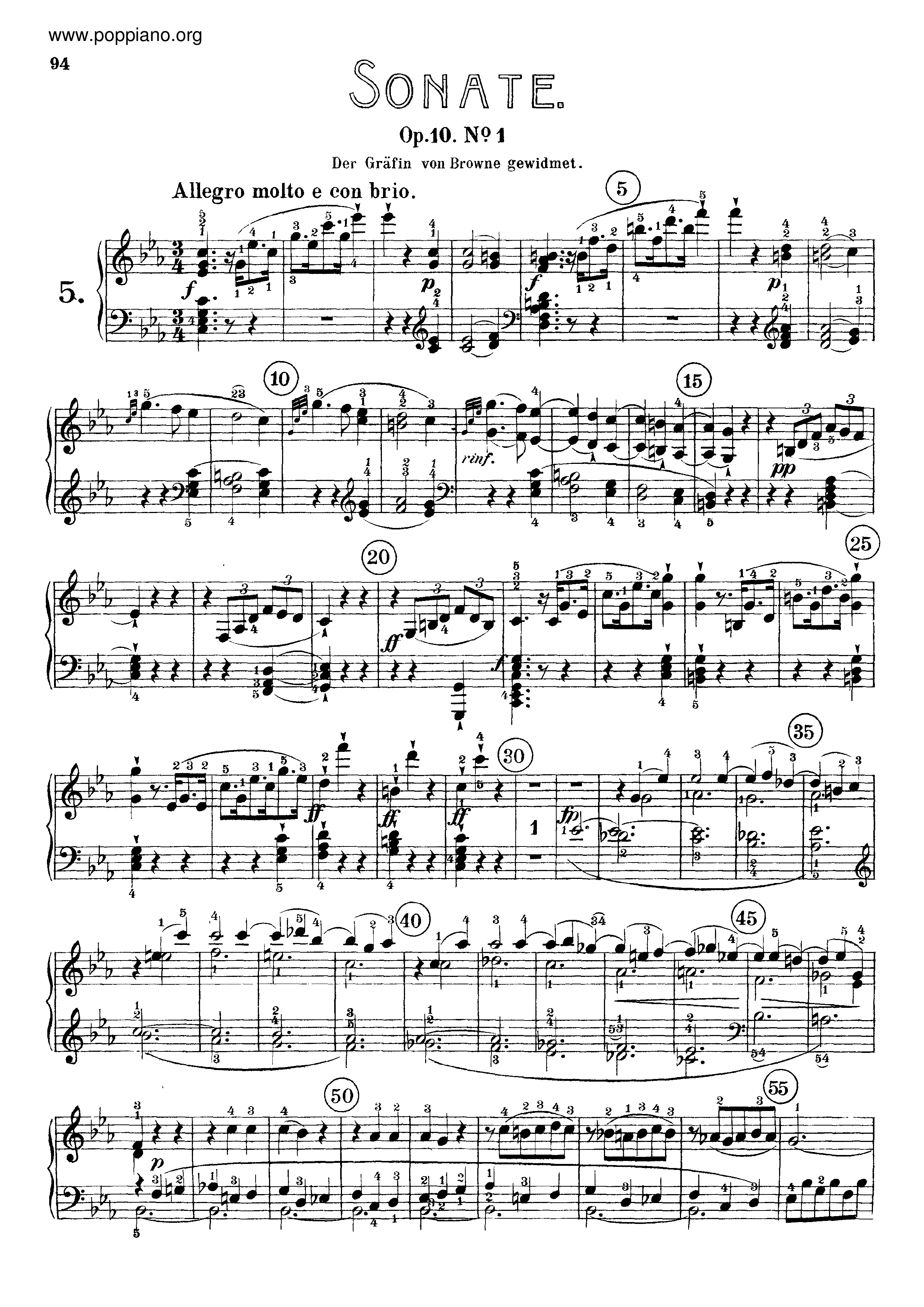 Sonata No. 5 in C minor Score