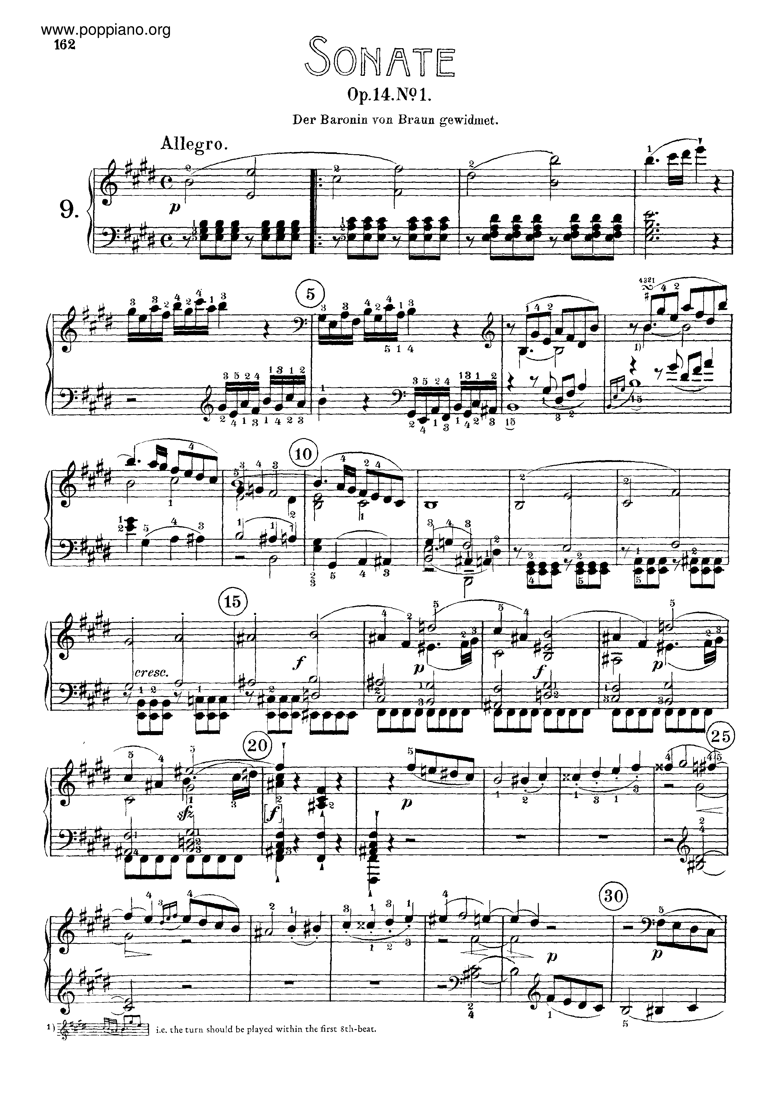 Sonata No. 9 in E major Score