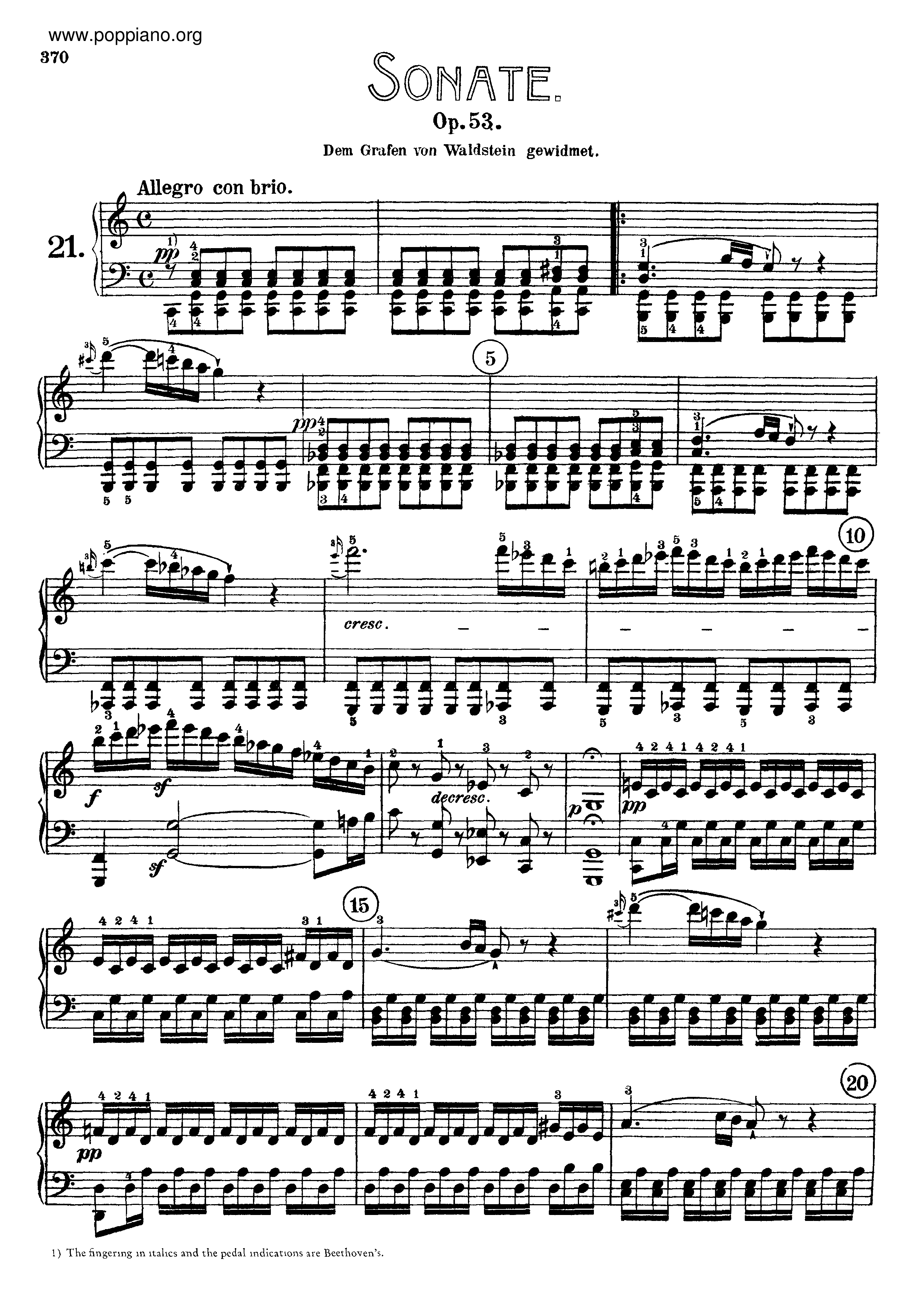 Sonata No. 21 in C major琴谱