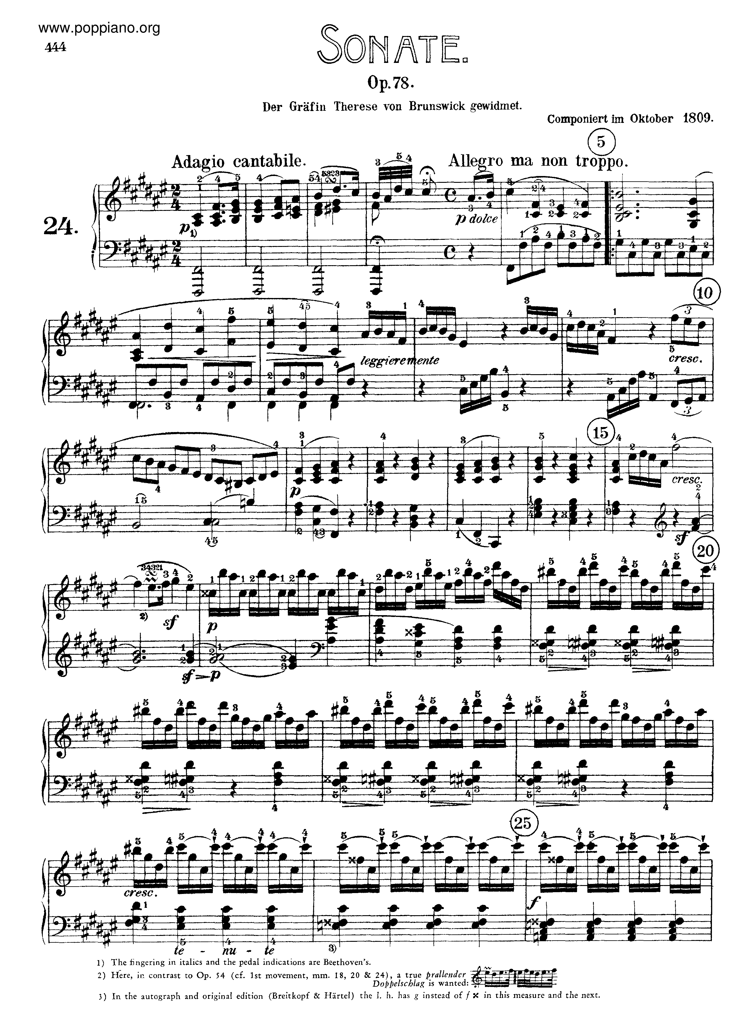 Sonata No. 24 in F-sharp majorピアノ譜