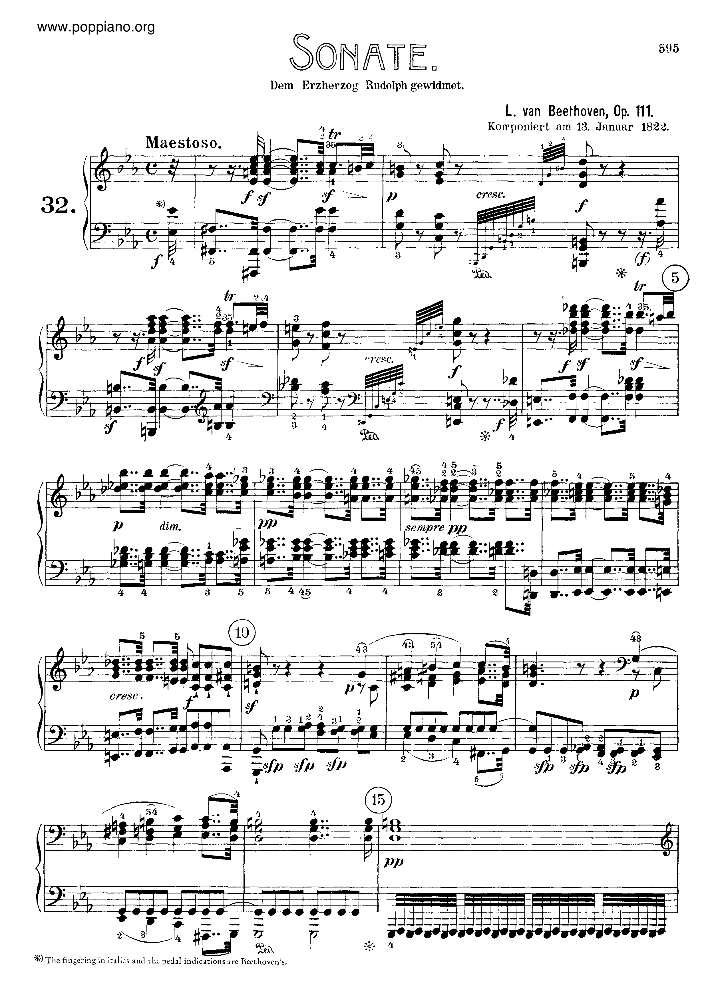 Sonata No. 32 in C minor琴谱