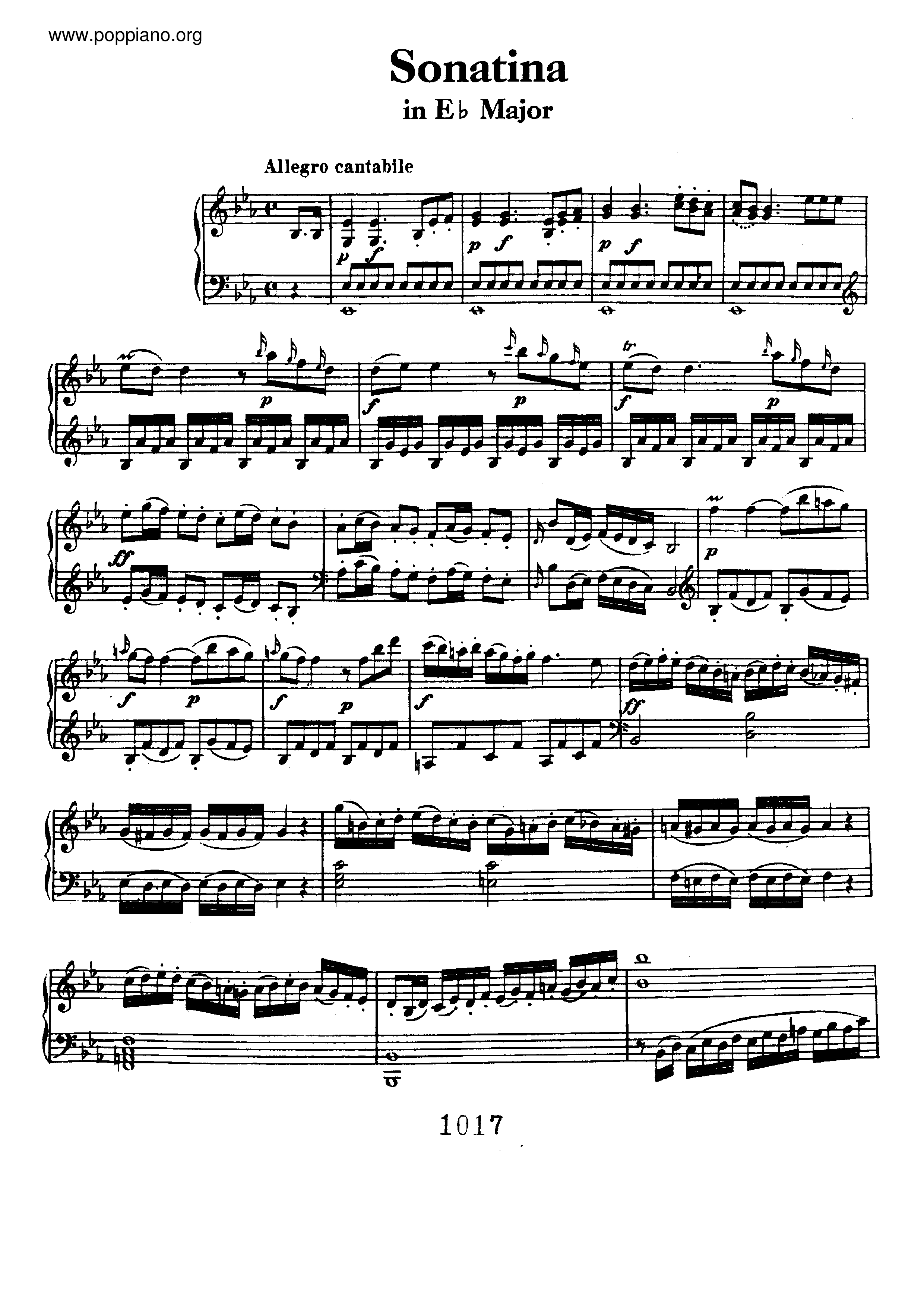 Sonatina in Eb Score