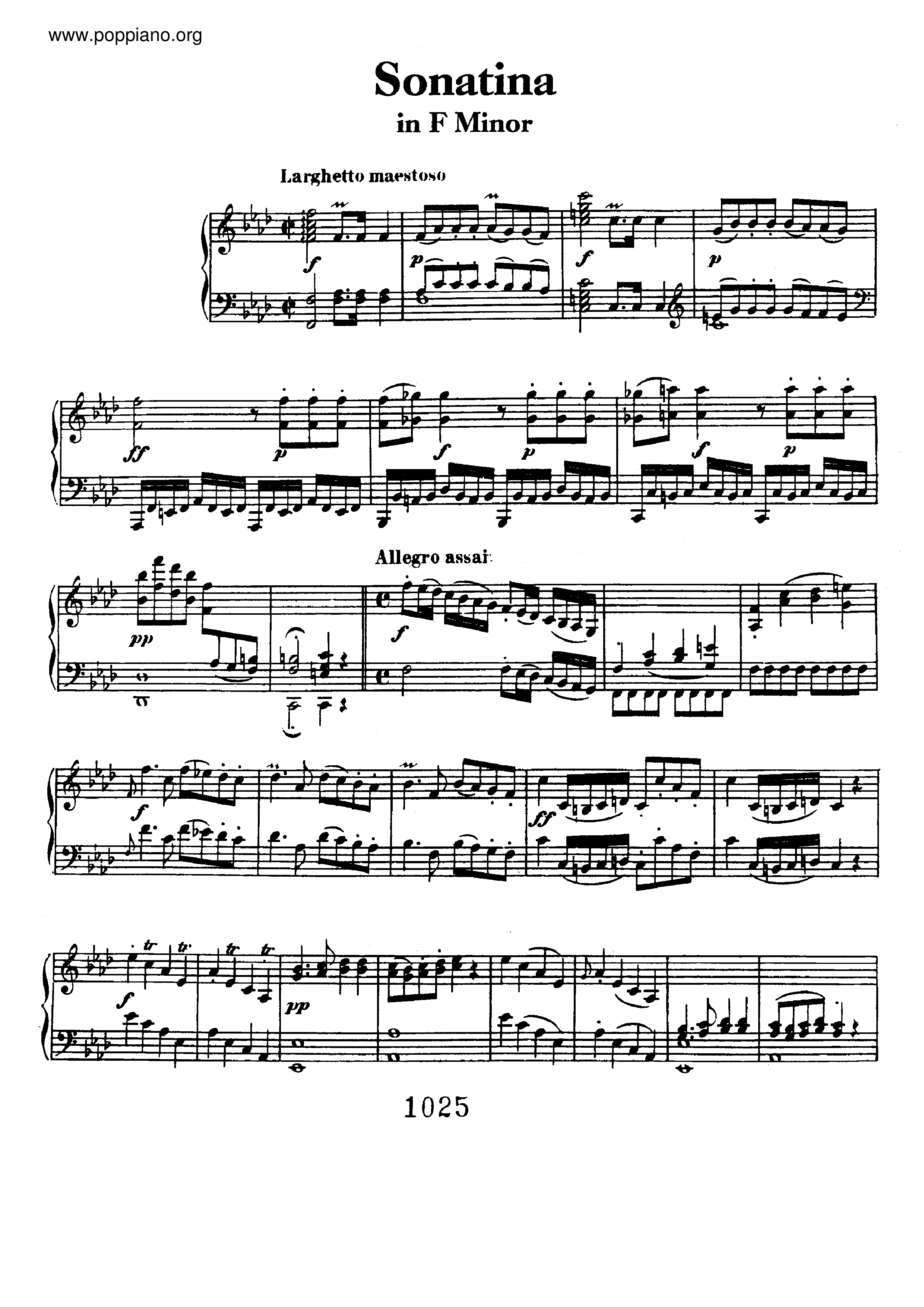 Sonatina in F minor琴譜