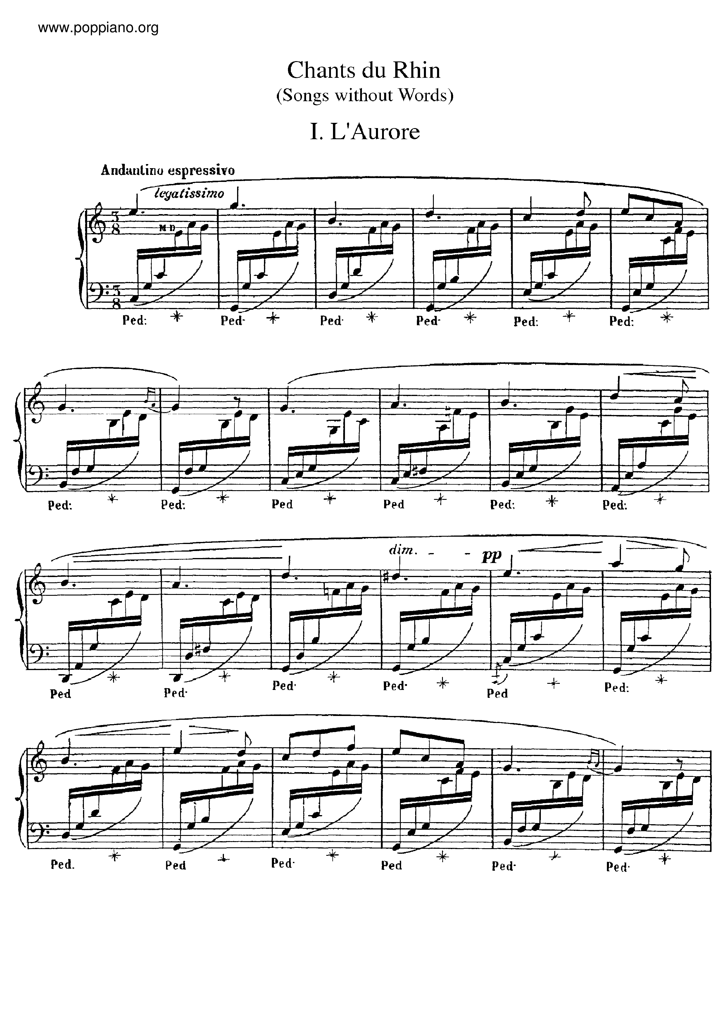 Chants du Rhinピアノ譜