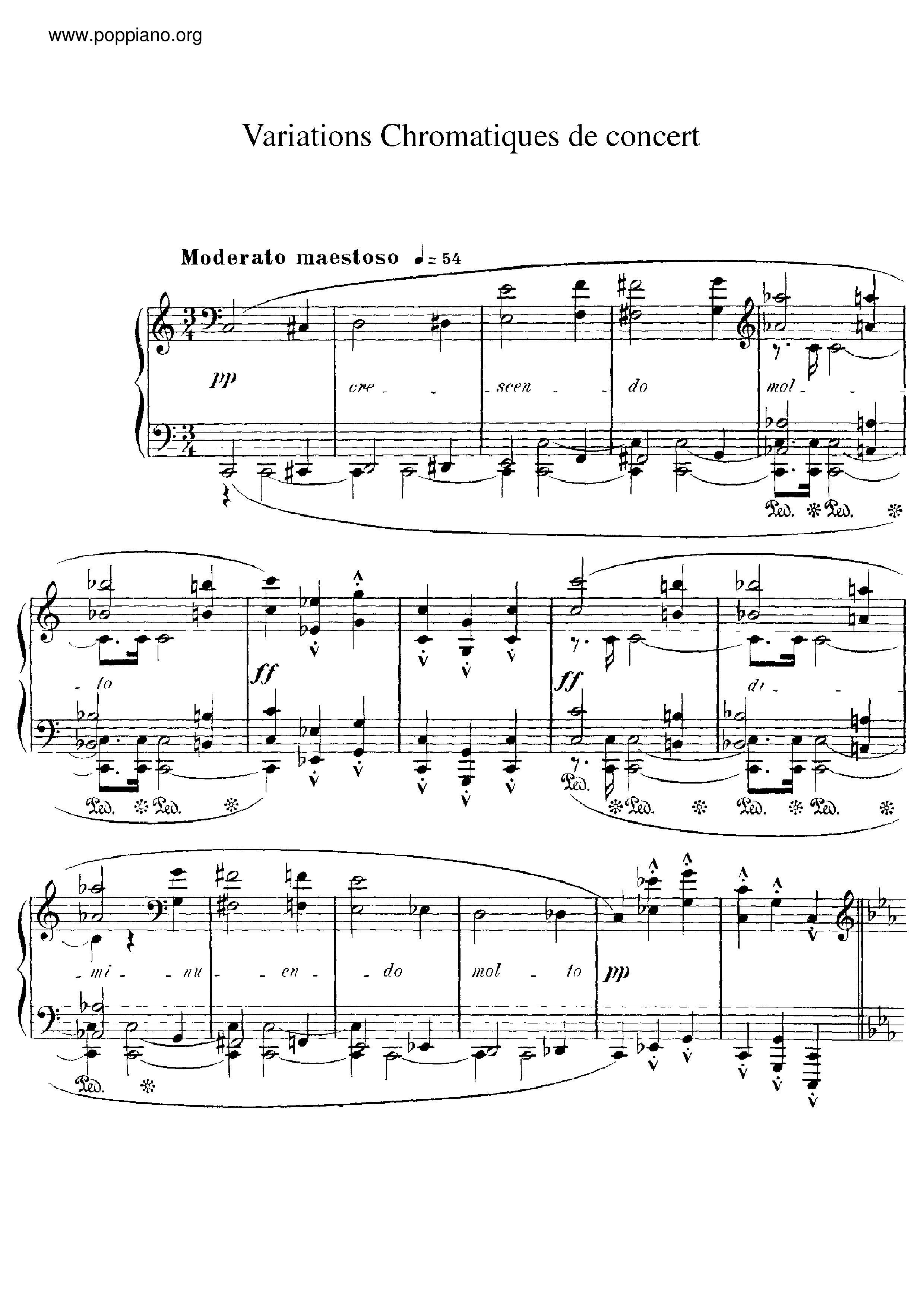 Variations Chromatiques de Concert琴譜