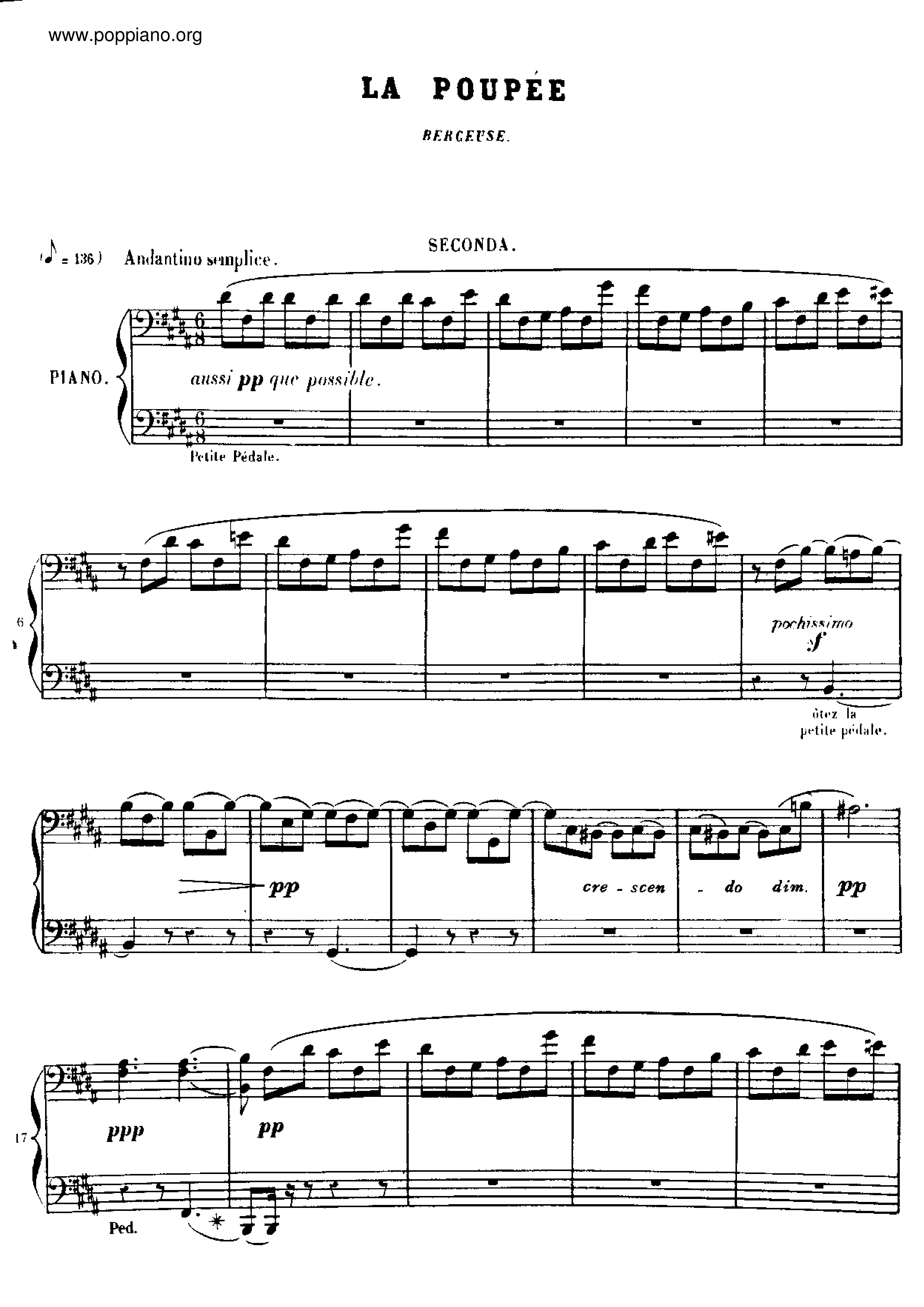 No.3 La Poupeeピアノ譜