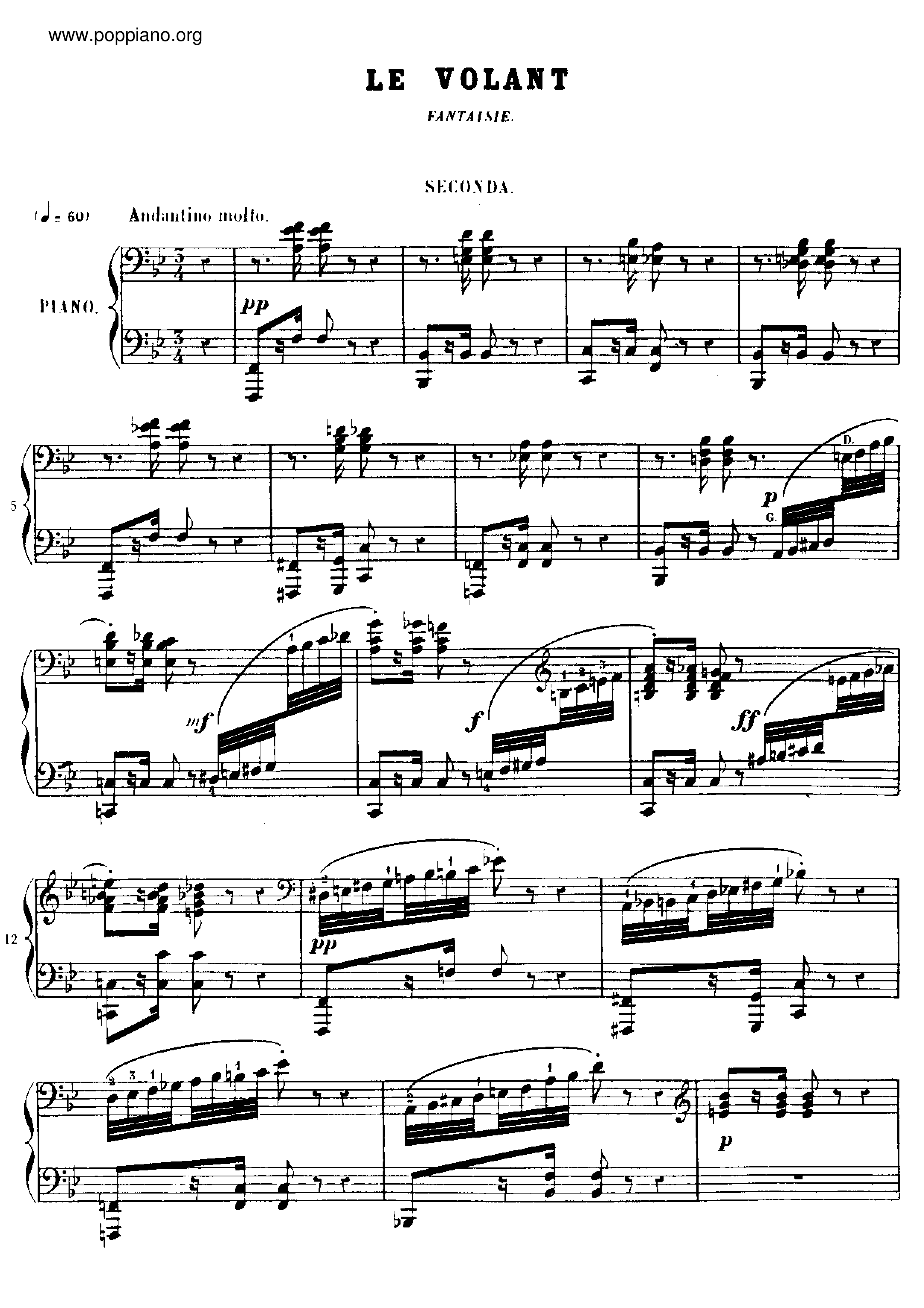 No.5 Le Volantピアノ譜