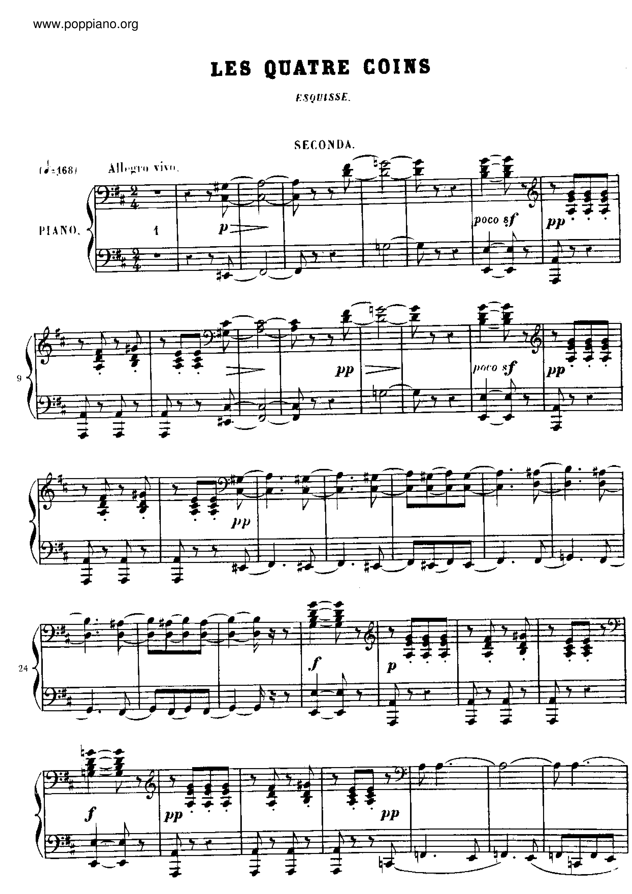 No.8 Les Quatre Coins琴譜