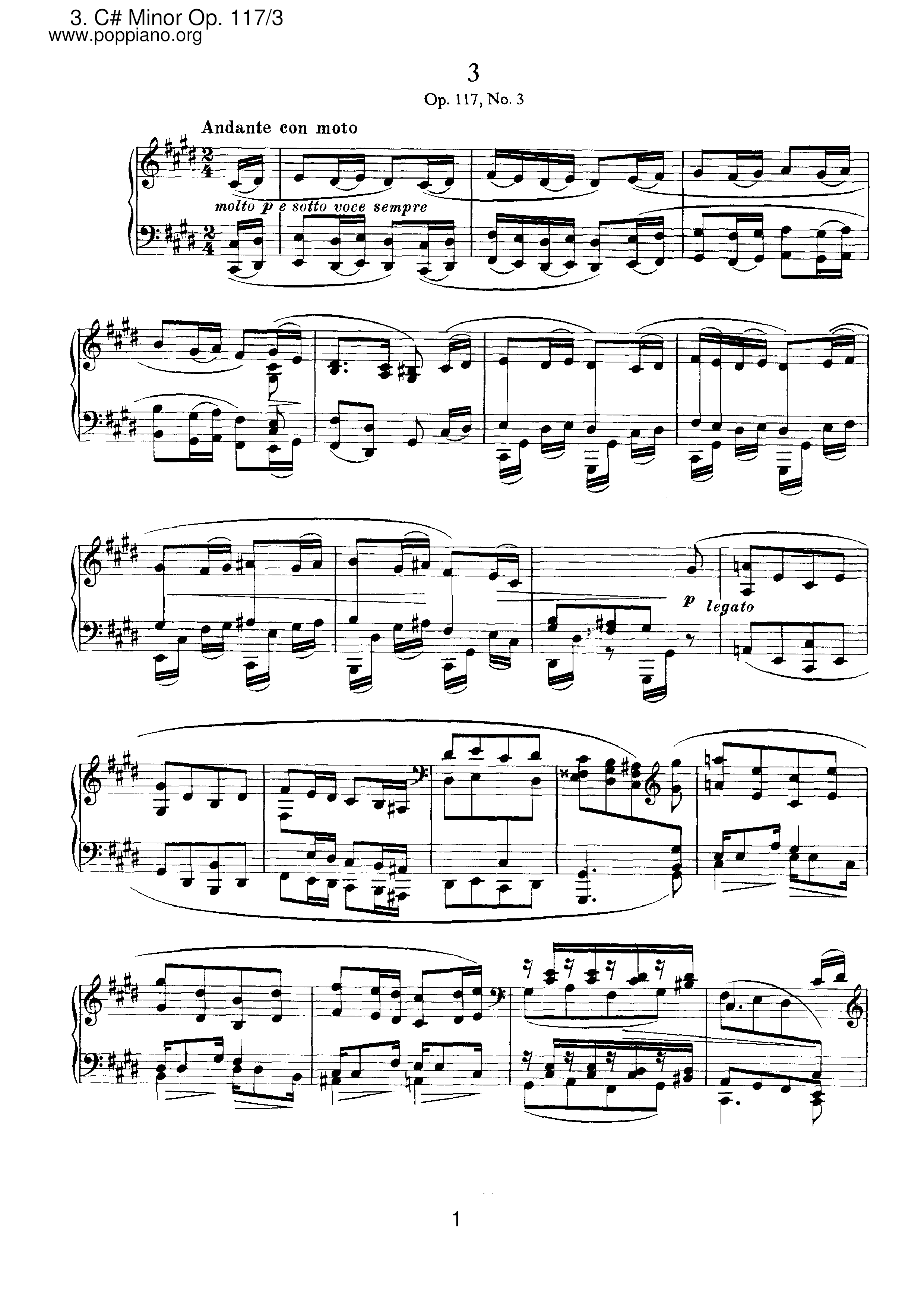 Intermezzo No.3ピアノ譜