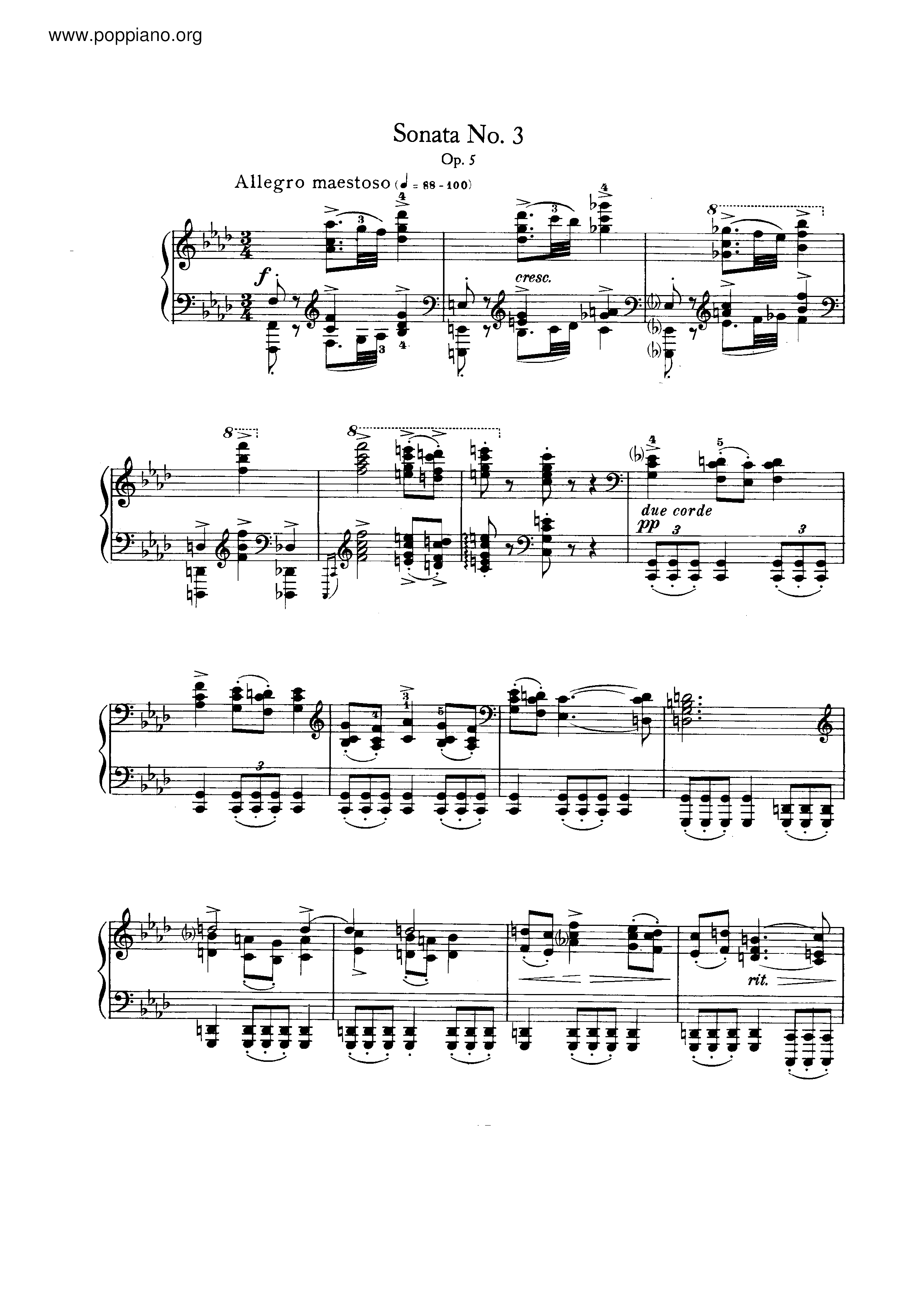 Piano Sonata No.3 in f minor Score