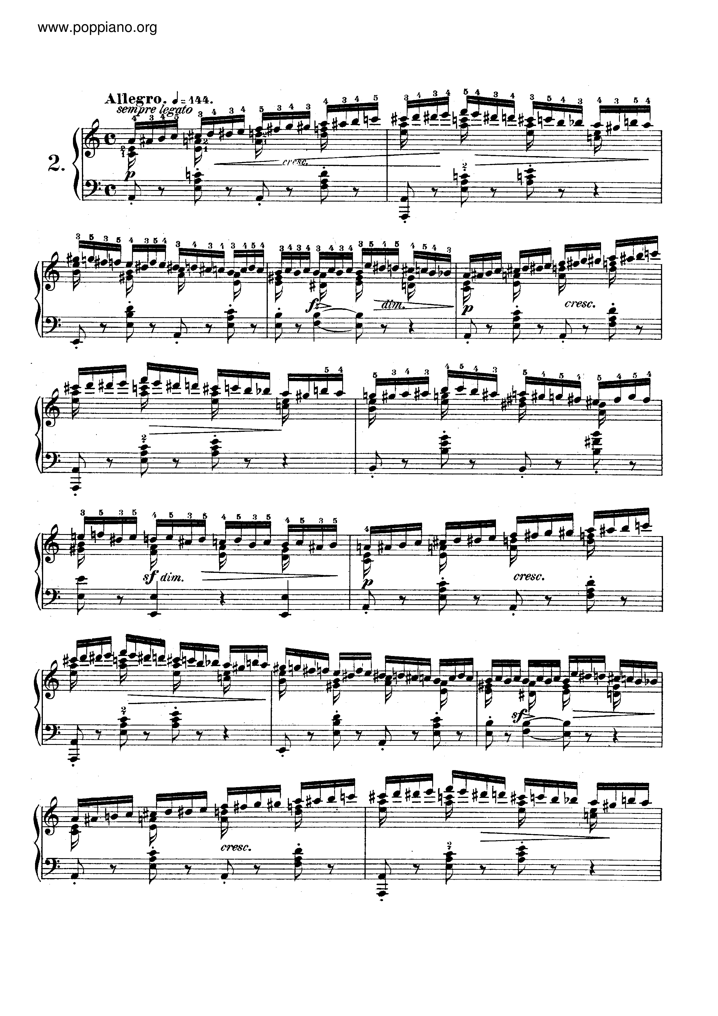 Op. 10, Etude No. 2ピアノ譜
