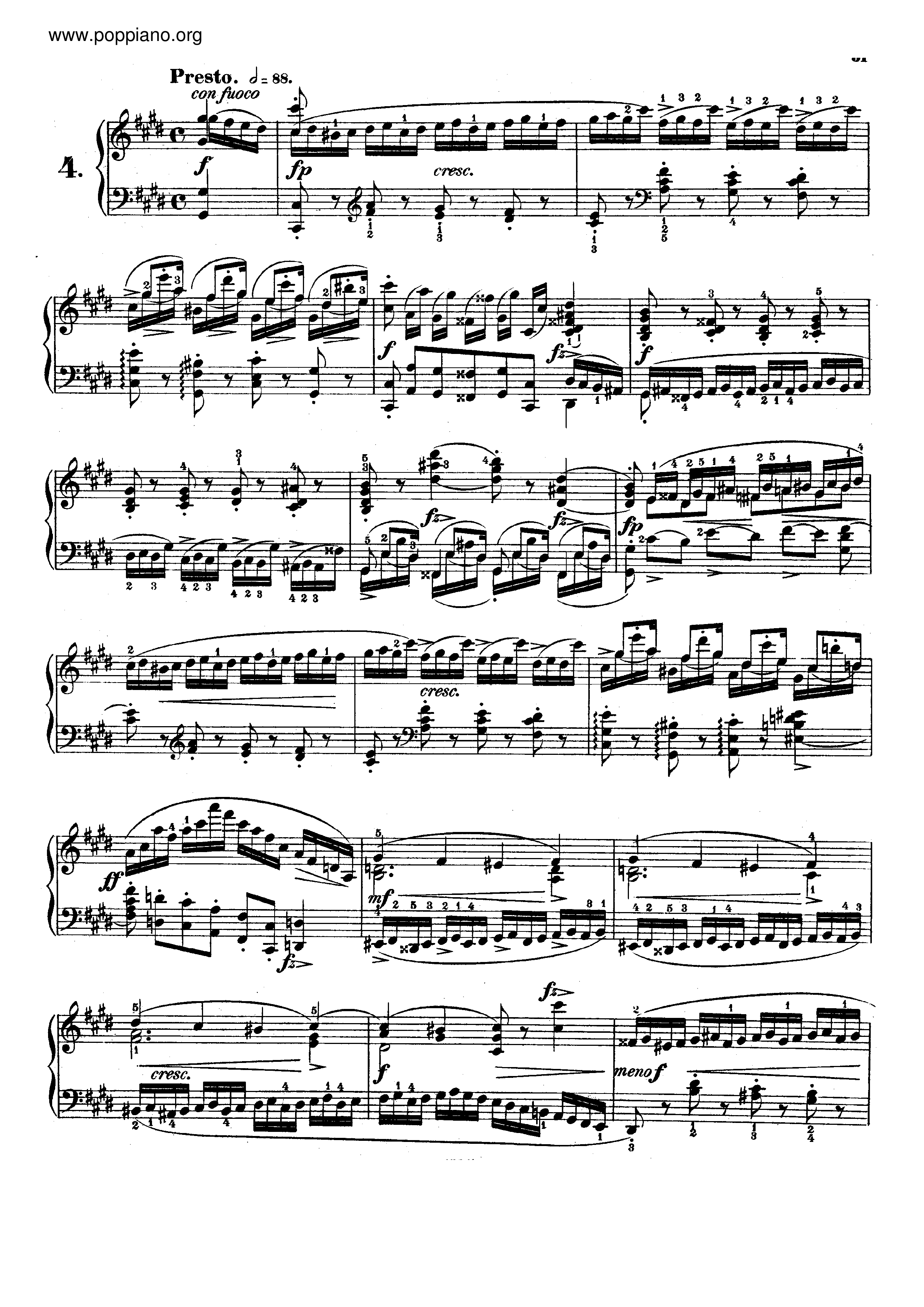 Op. 10, Etude No. 4 Score