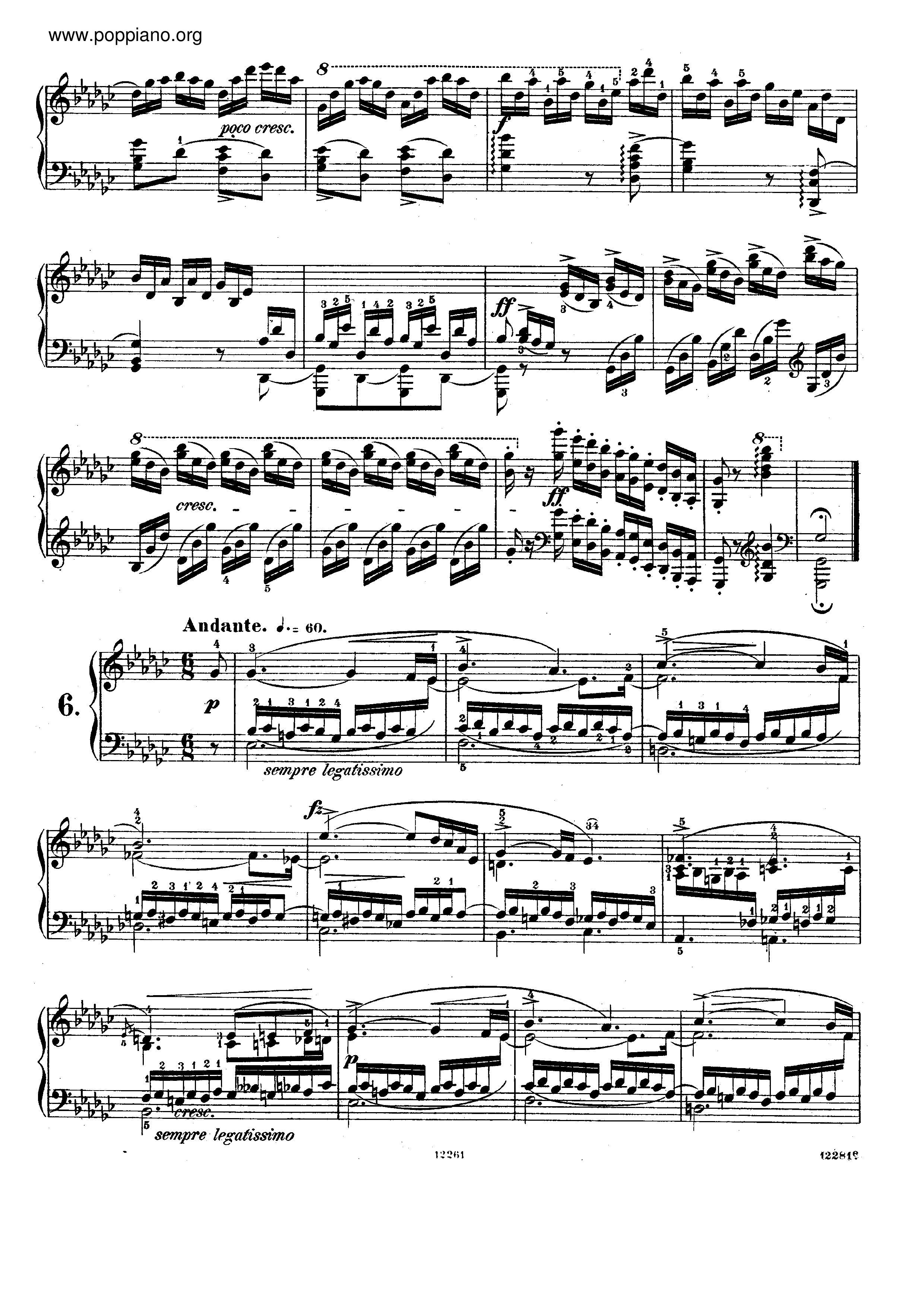 Op. 10, Etude No. 6 Score