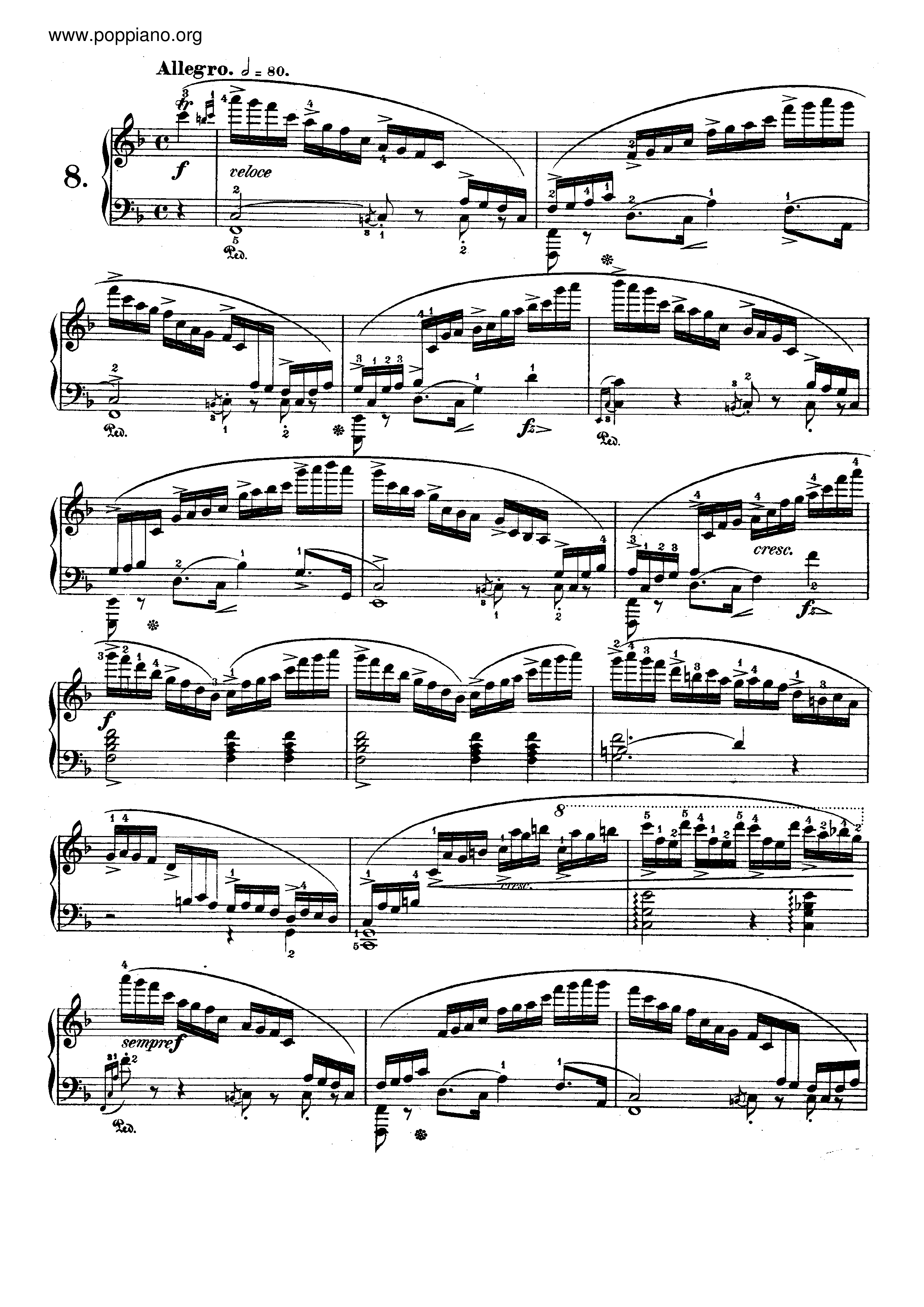 Op. 10, Etude No. 8ピアノ譜