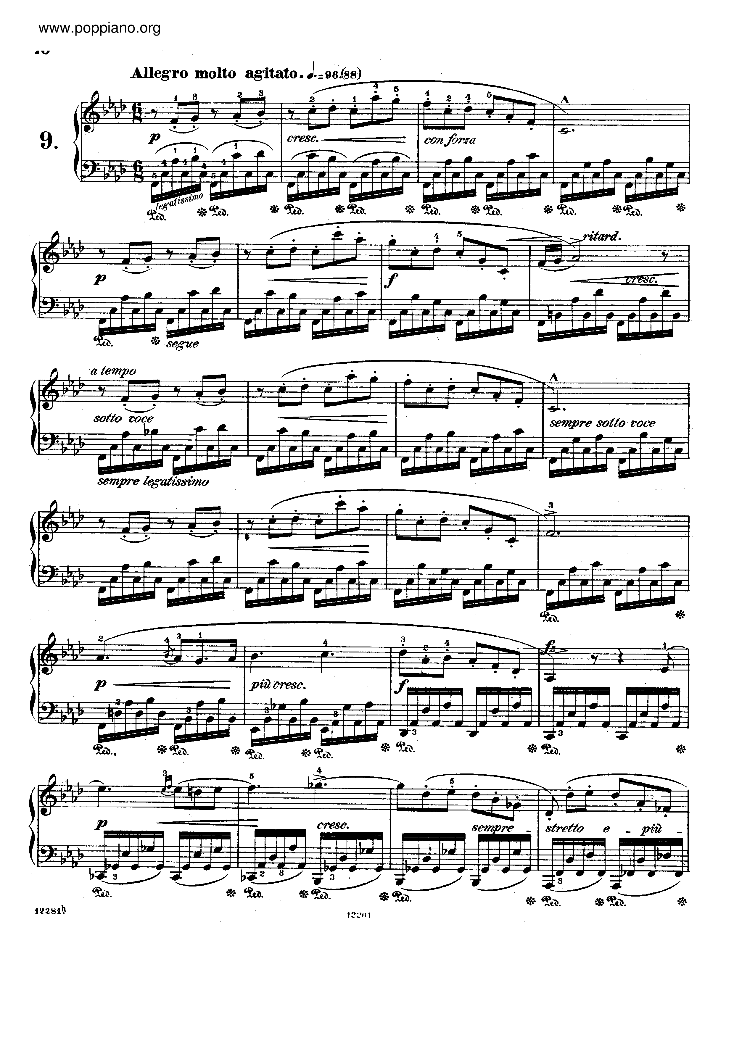 Op. 10, Etude No. 9ピアノ譜