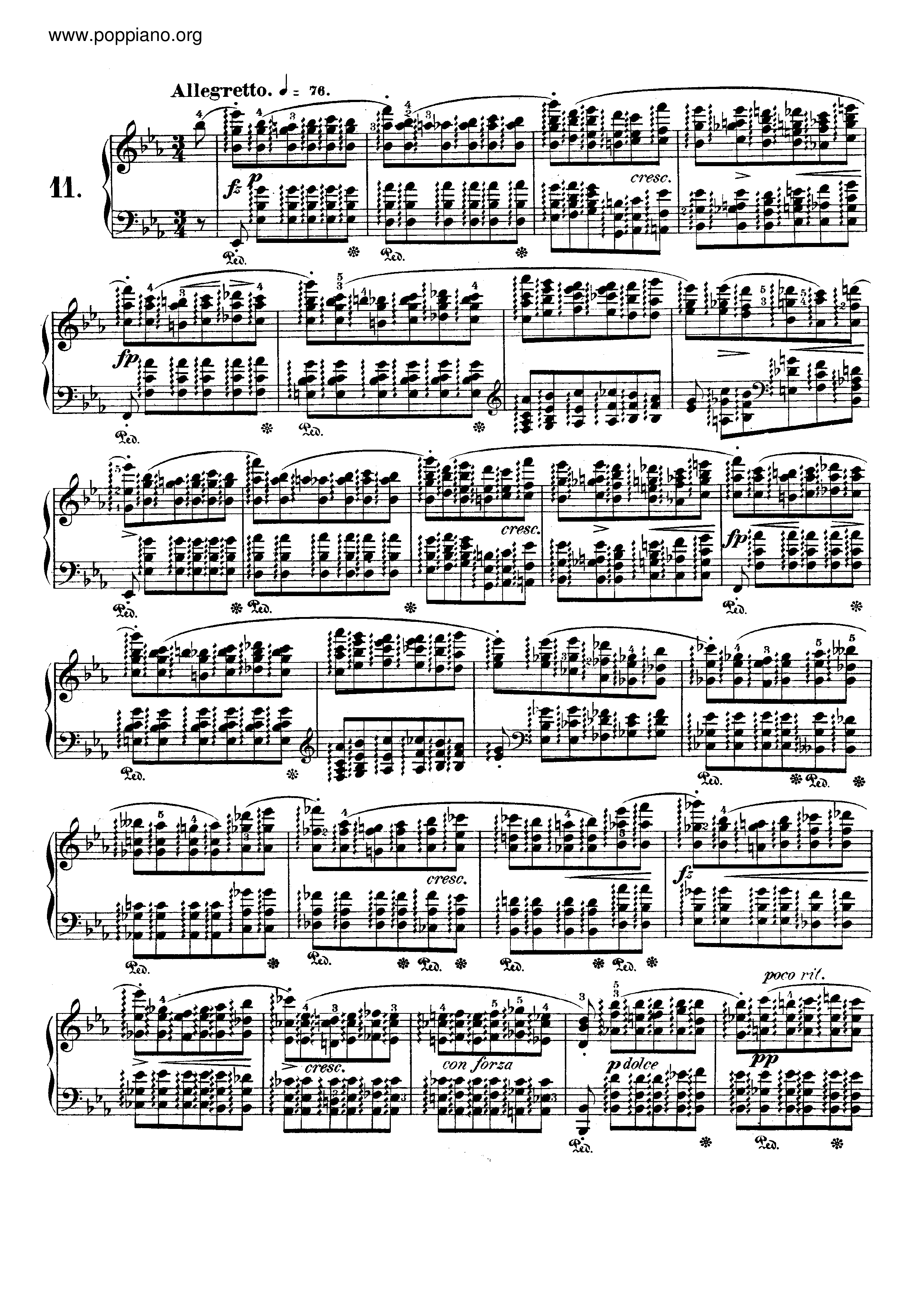 Op. 10, Etude No. 11琴譜