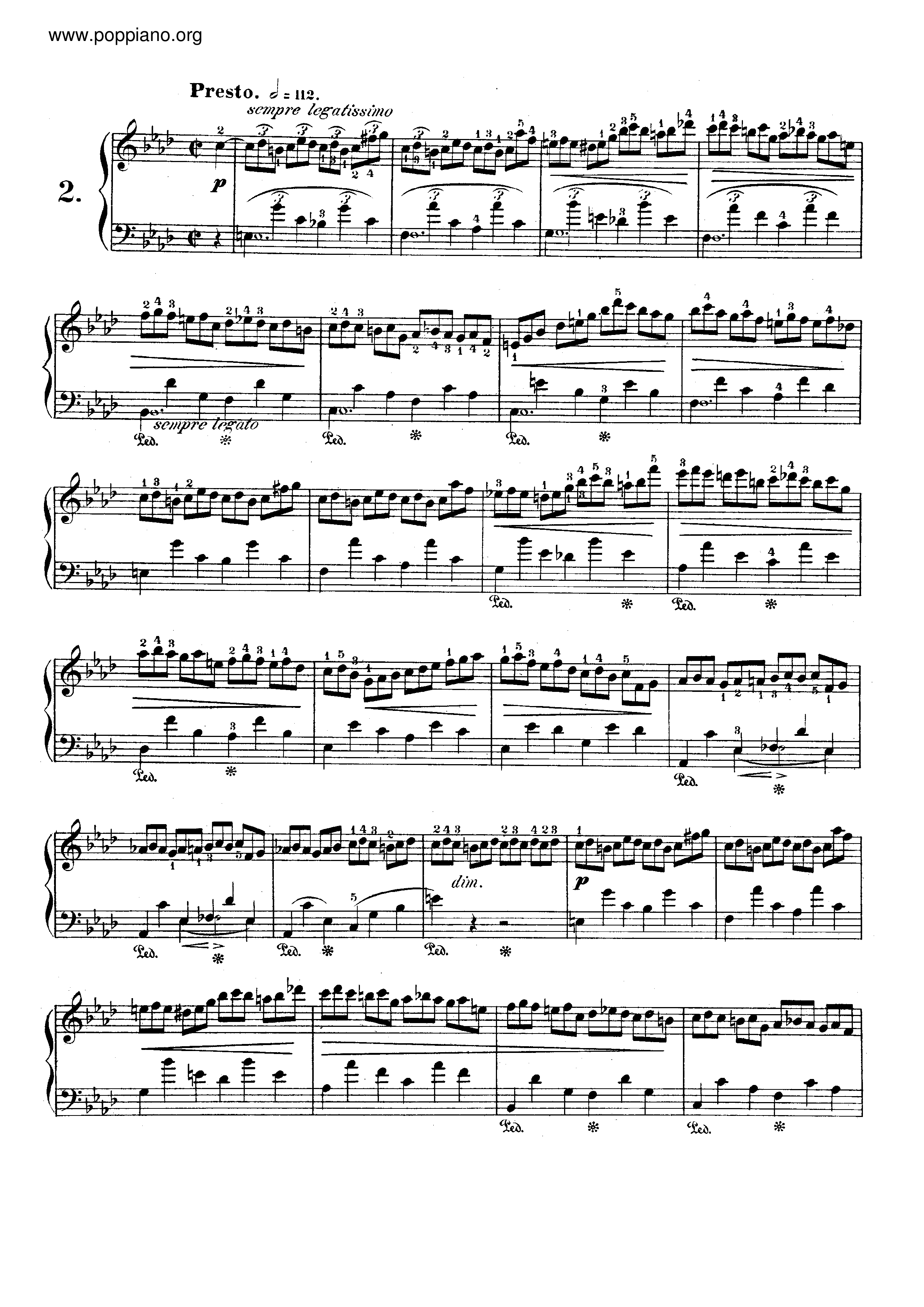 Op. 25, Etude No. 2琴譜