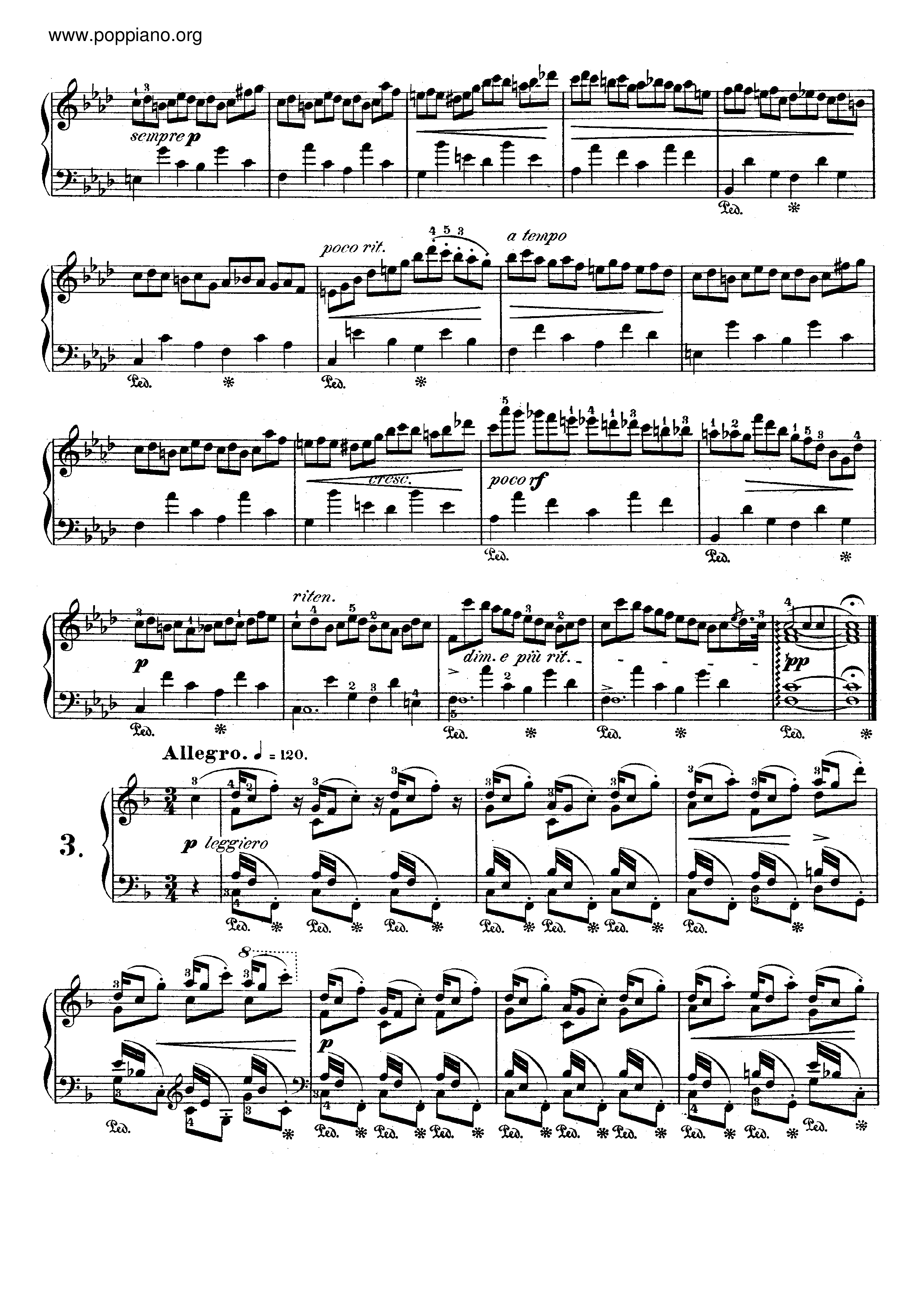 Op. 25, Etude No. 3琴譜
