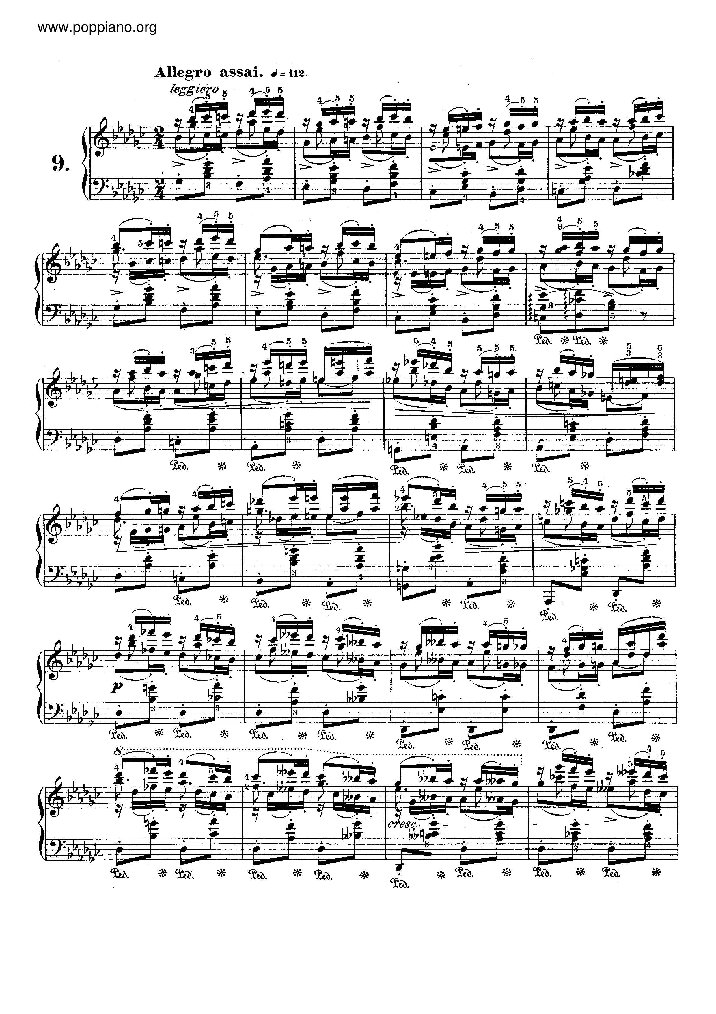 Op. 25, Etude No. 9琴譜