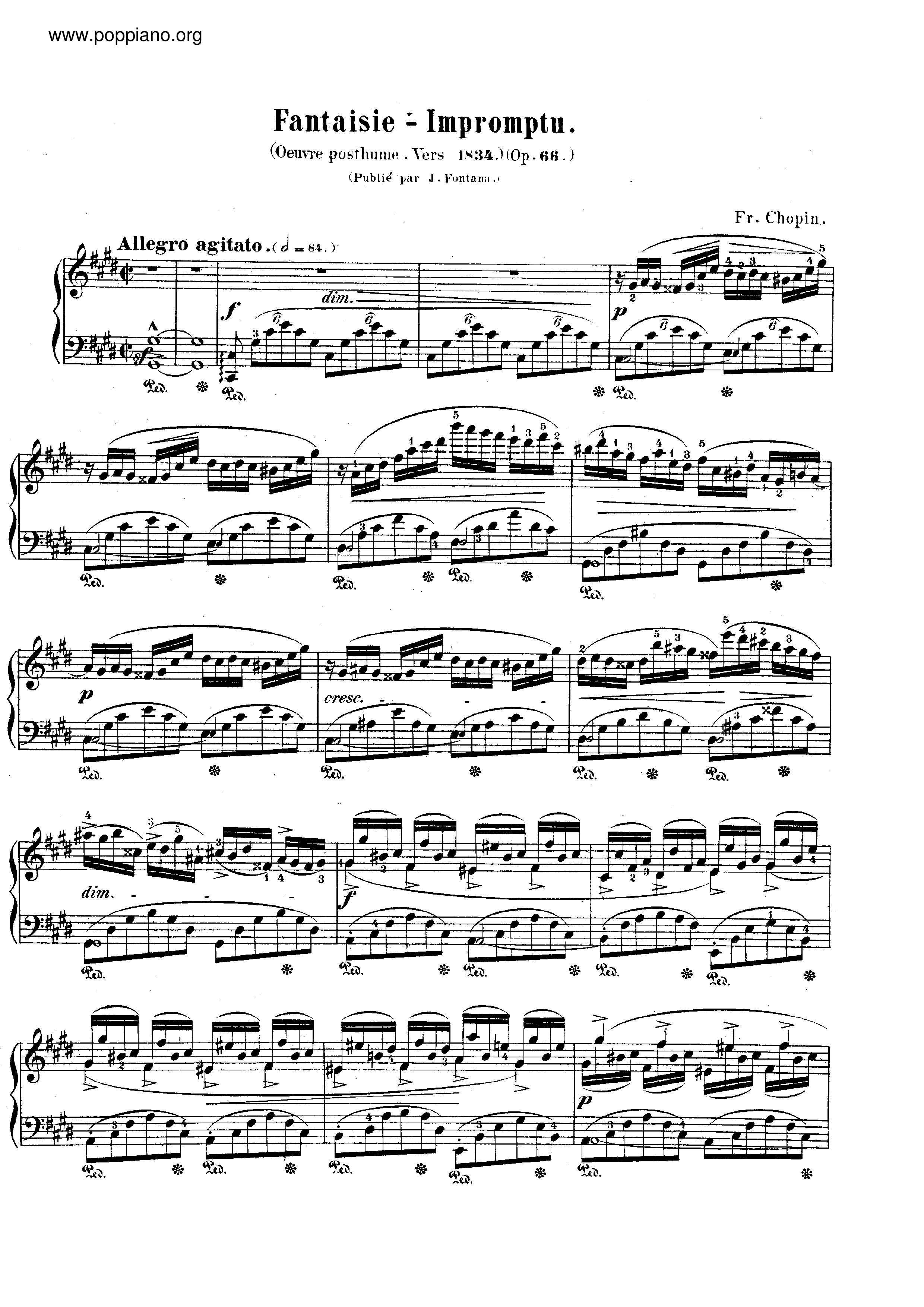 Fantaisie-Impromptu In C-Sharp Minor, Op. 66琴譜