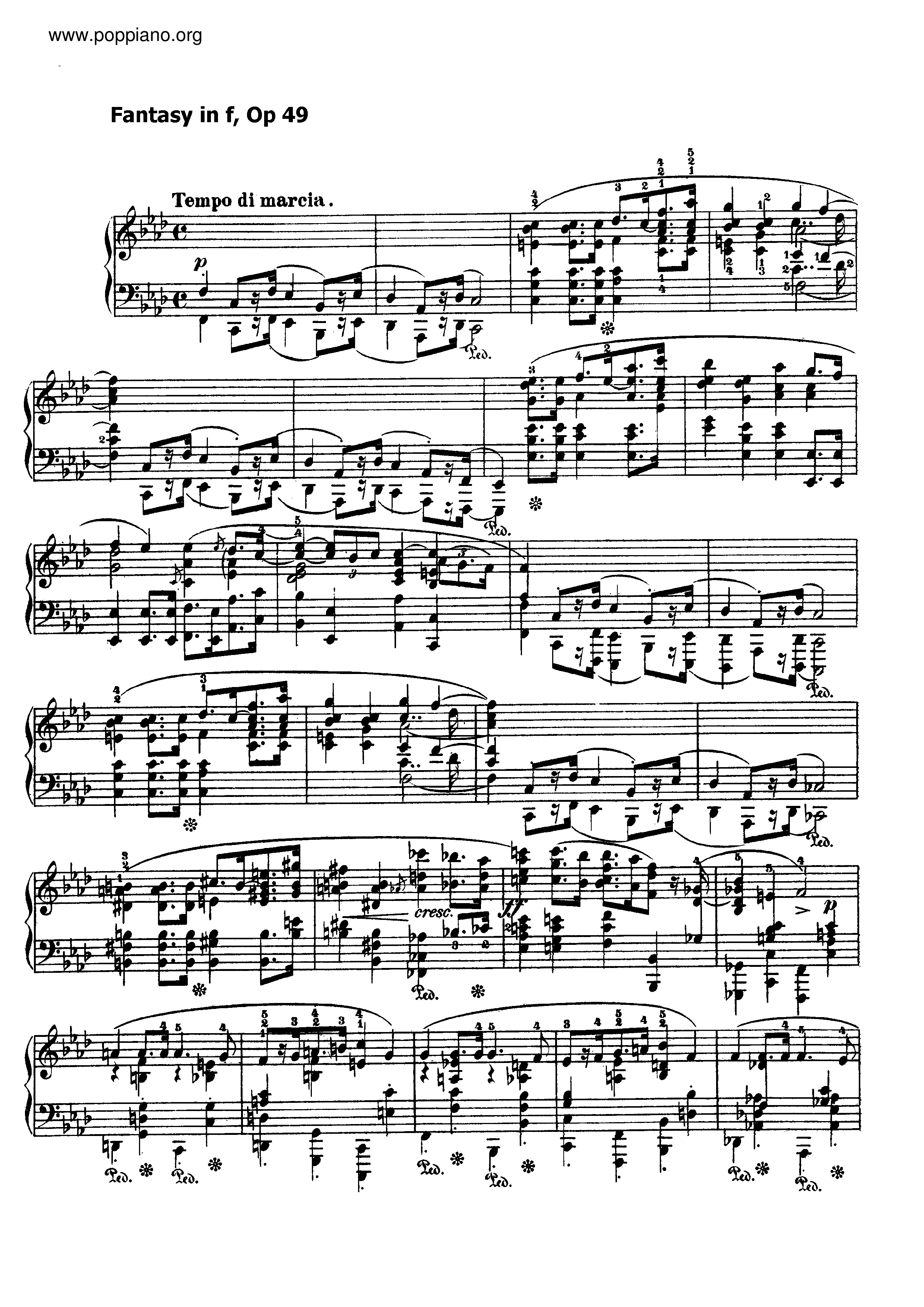 Fantasy In F Minor, Op. 49琴谱