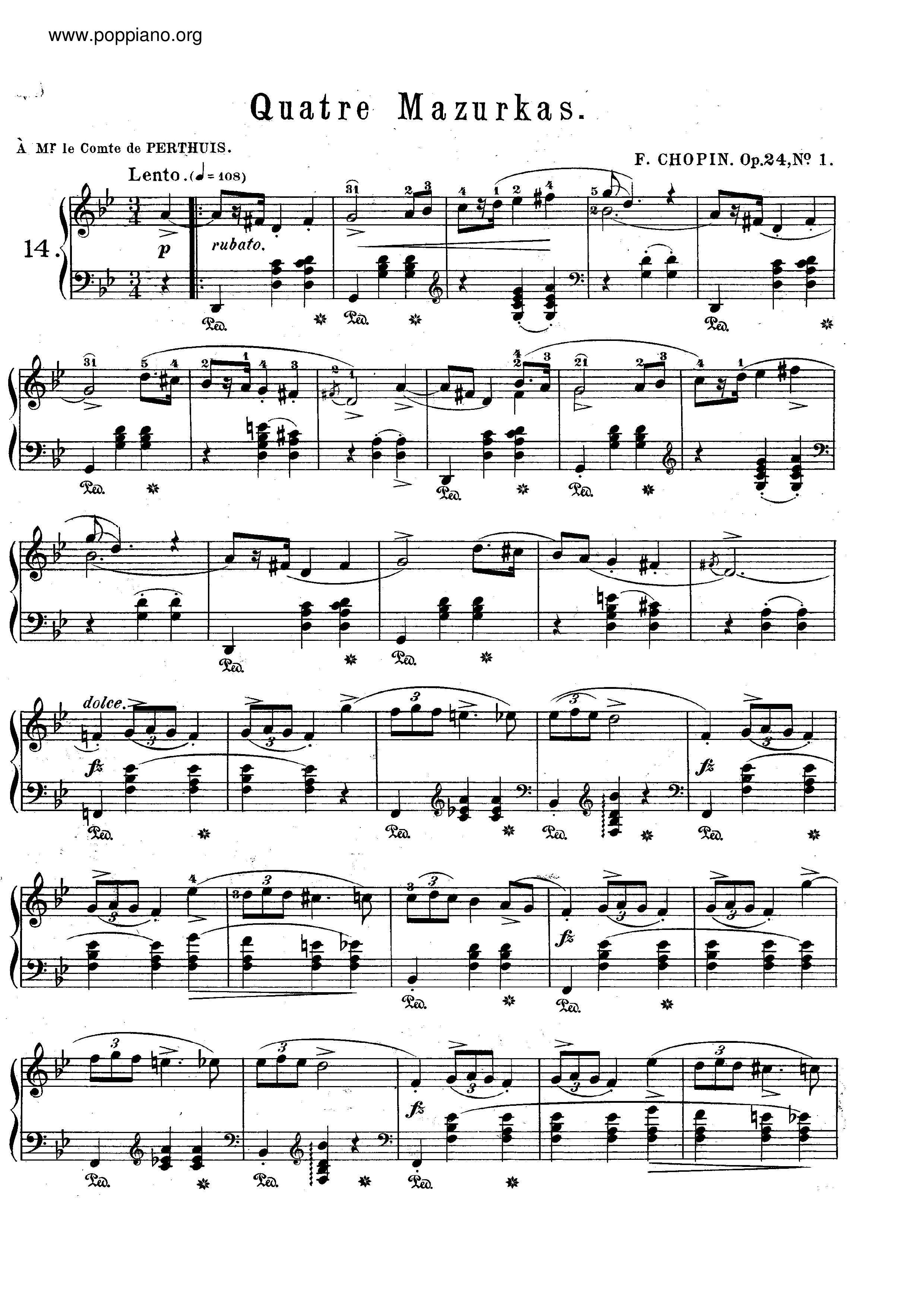 Mazurkas Op. 24琴譜