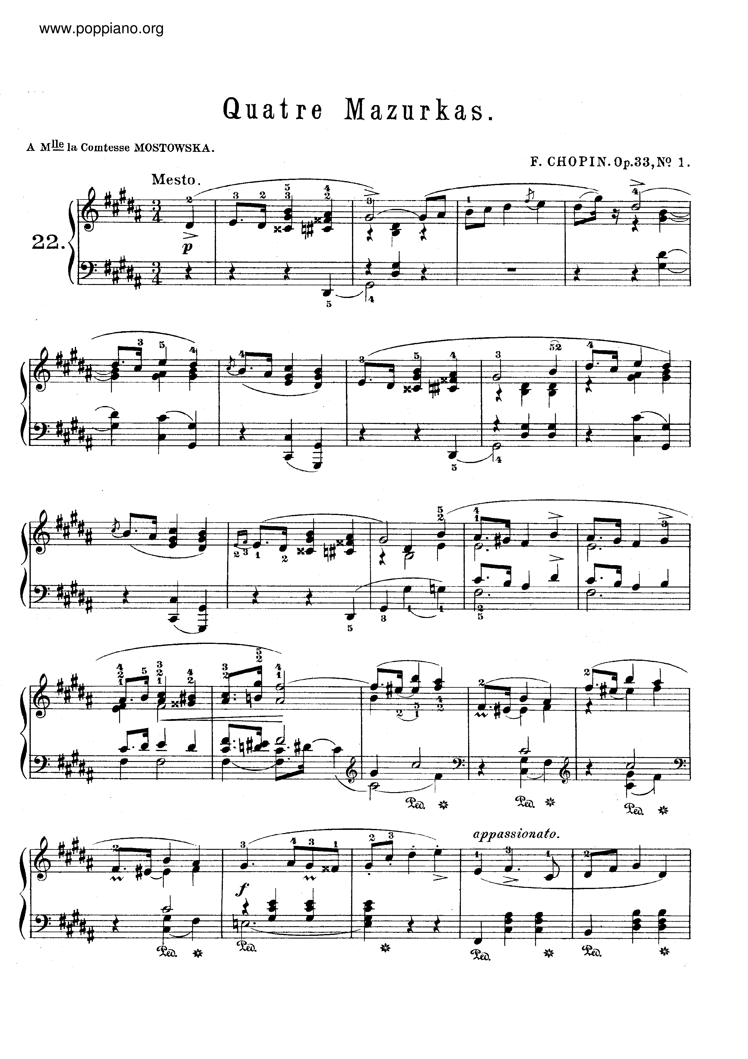 Mazurkas Op. 33琴谱