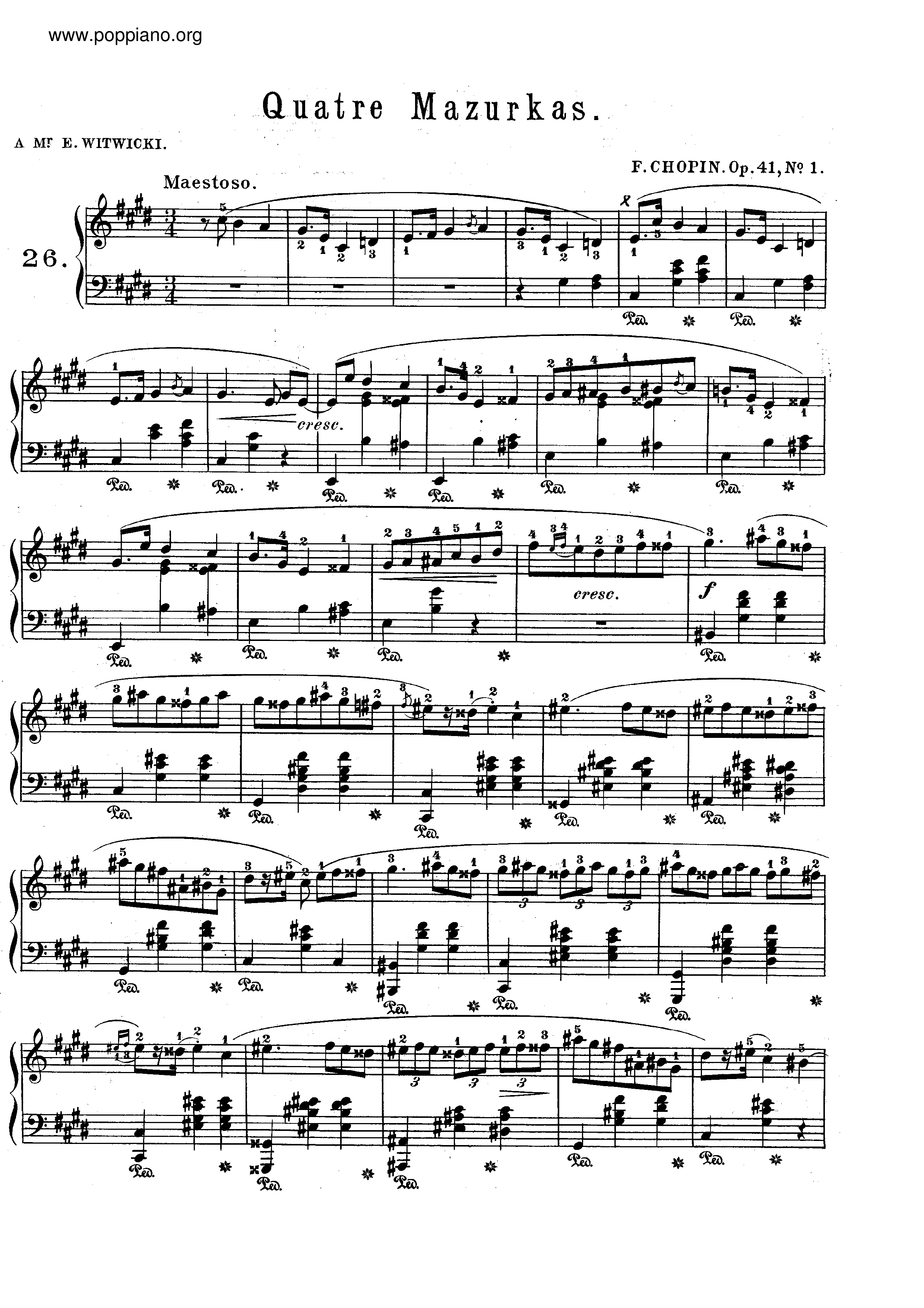 Mazurkas Op. 41琴譜