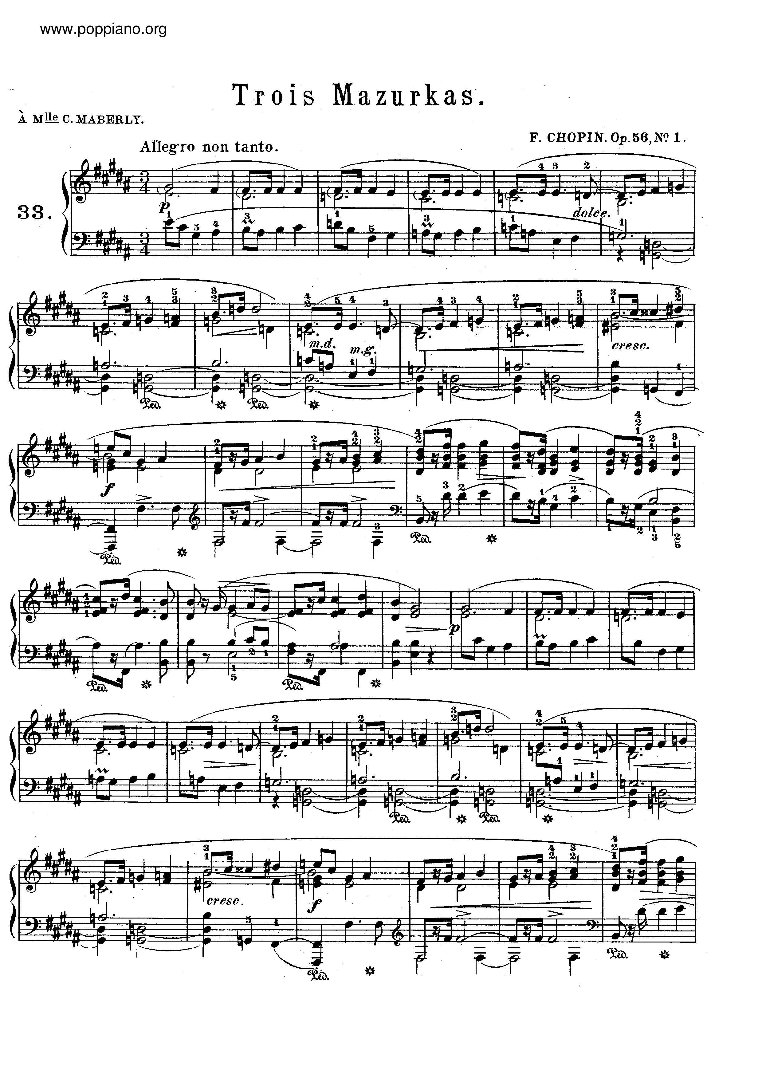 Mazurkas Op. 56琴谱