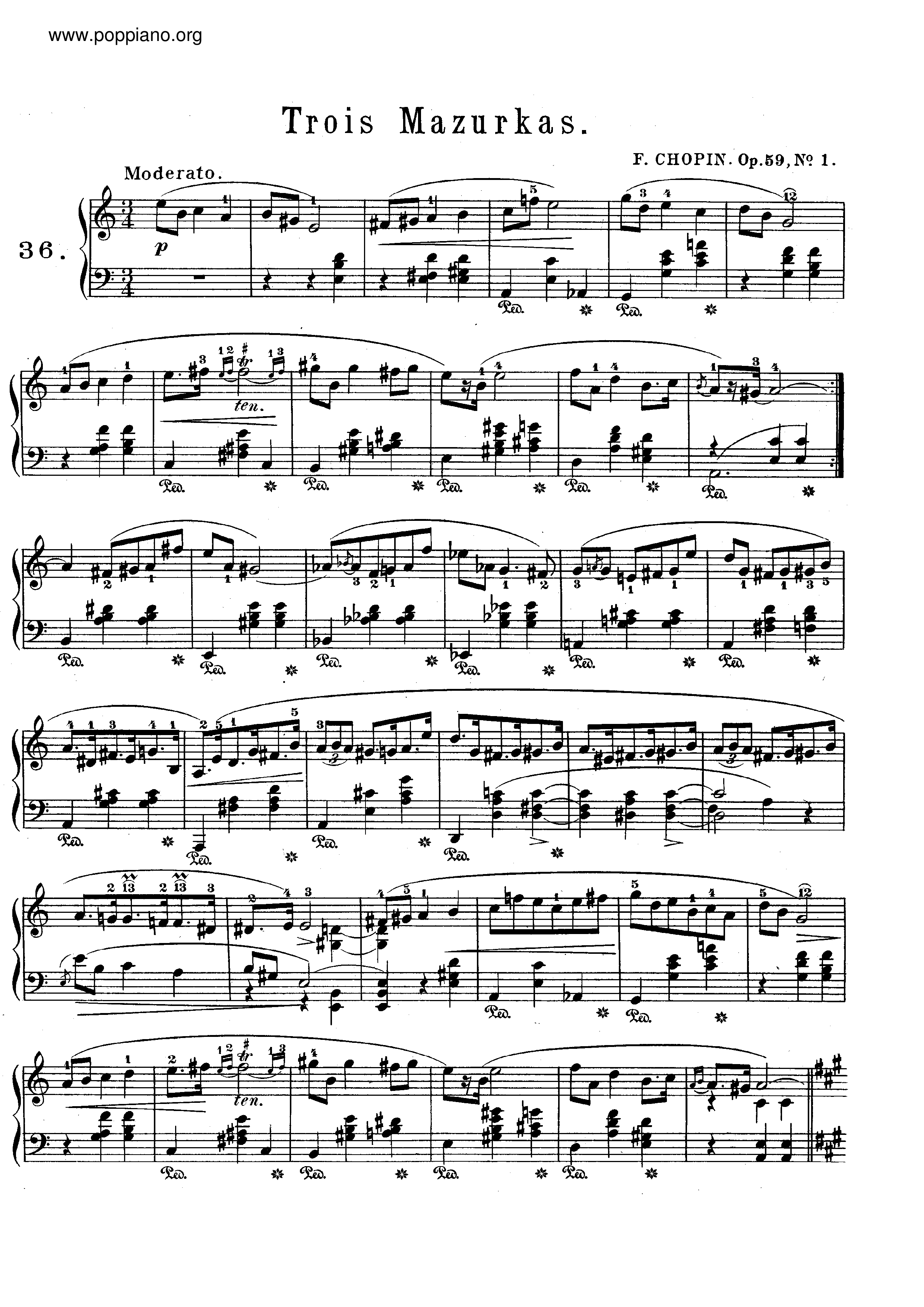 Mazurkas Op. 59ピアノ譜