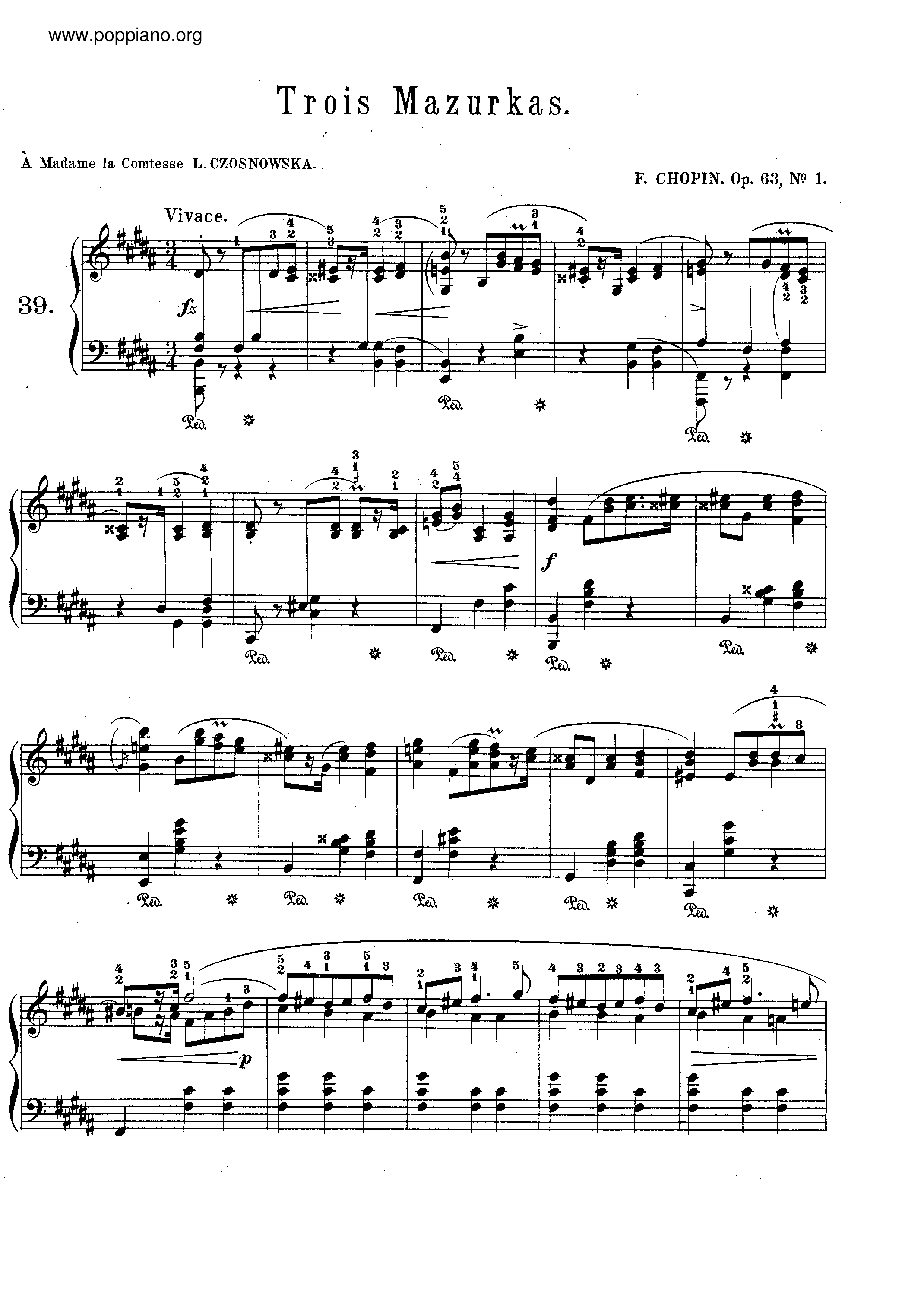 Mazurkas Op. 63ピアノ譜