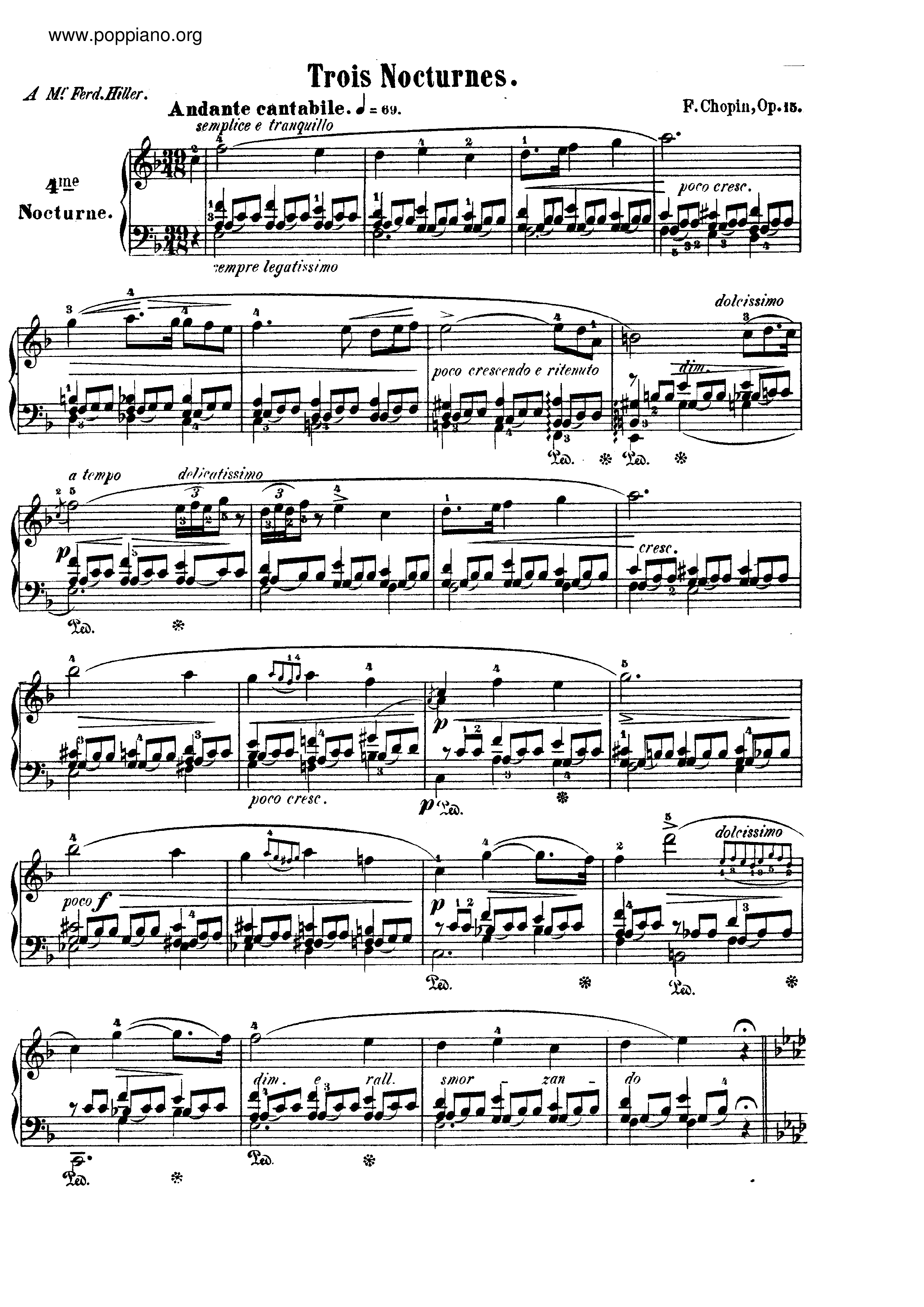 Nocturnes, Op. 15琴譜