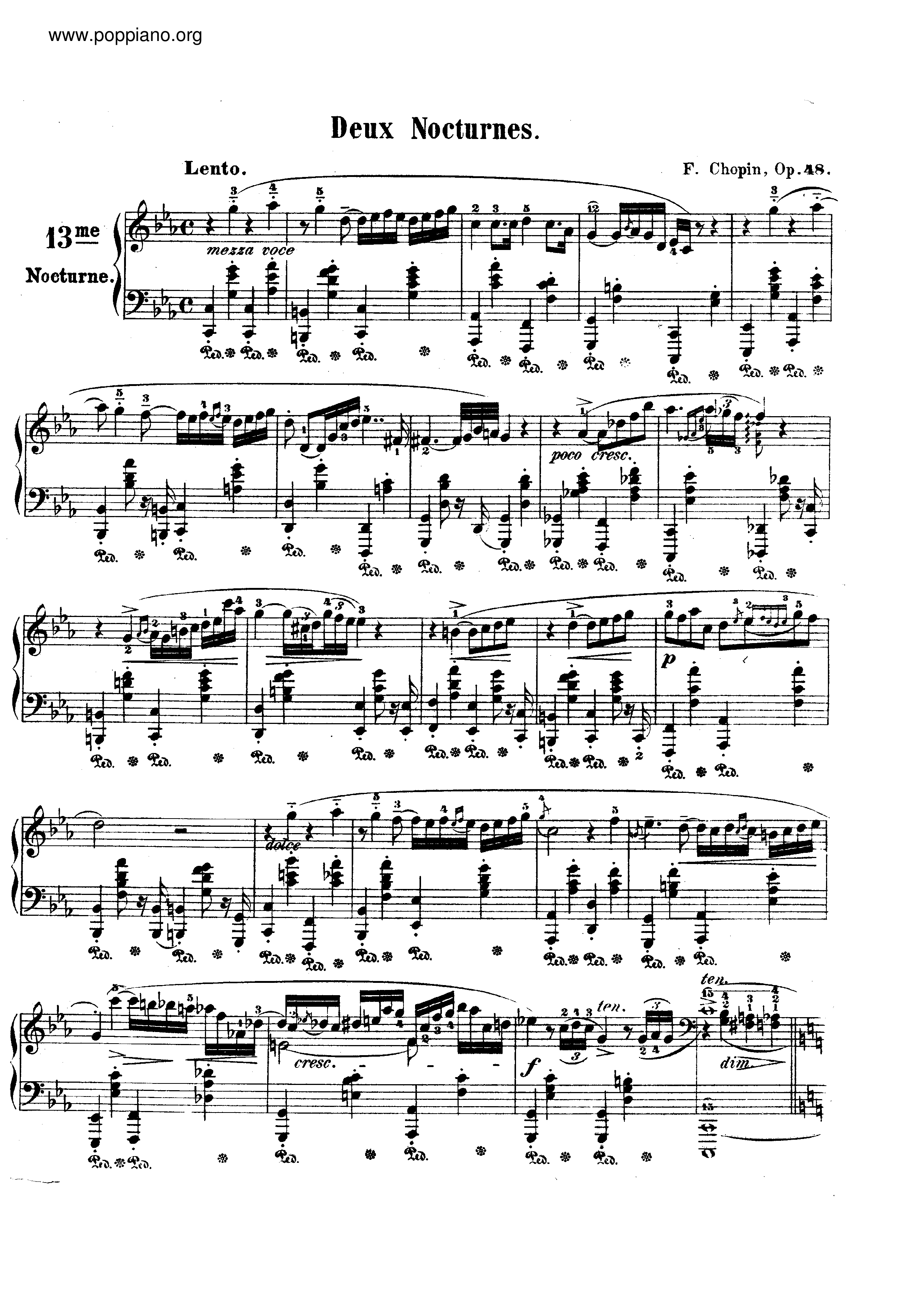 Nocturnes Op. 48琴譜