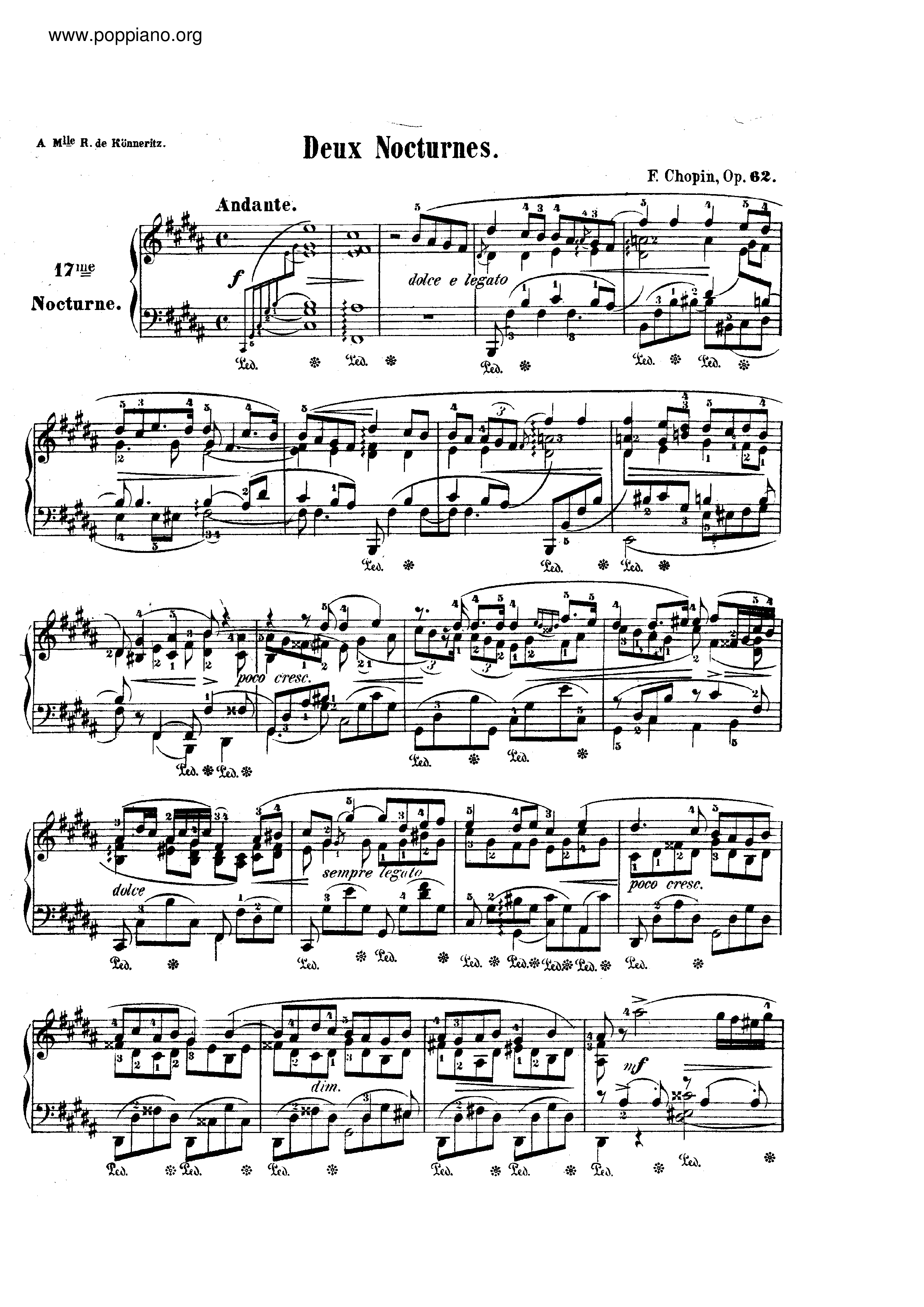 Nocturnes Op. 62 Score